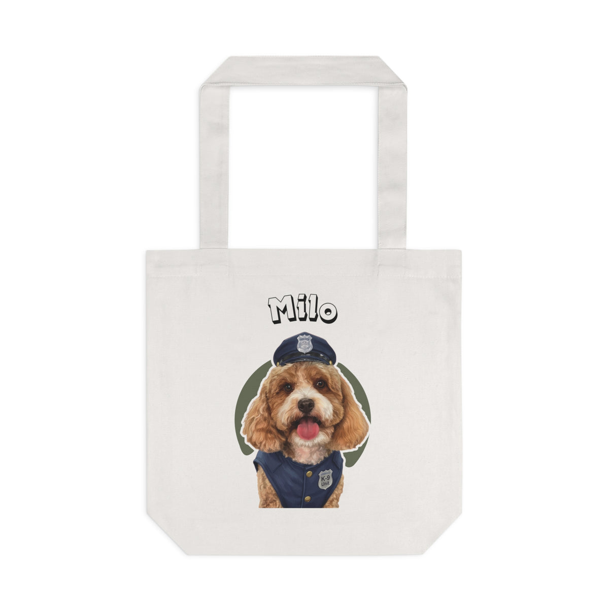 (Milo) Personalized Dog Lover Tote Bag