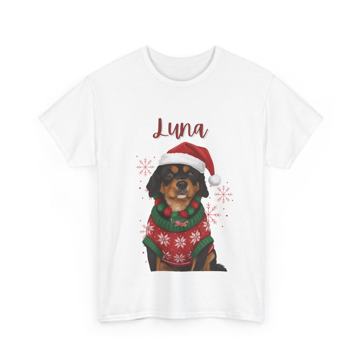 (Luna) Whimsical Dog Portrait Tee Shirt