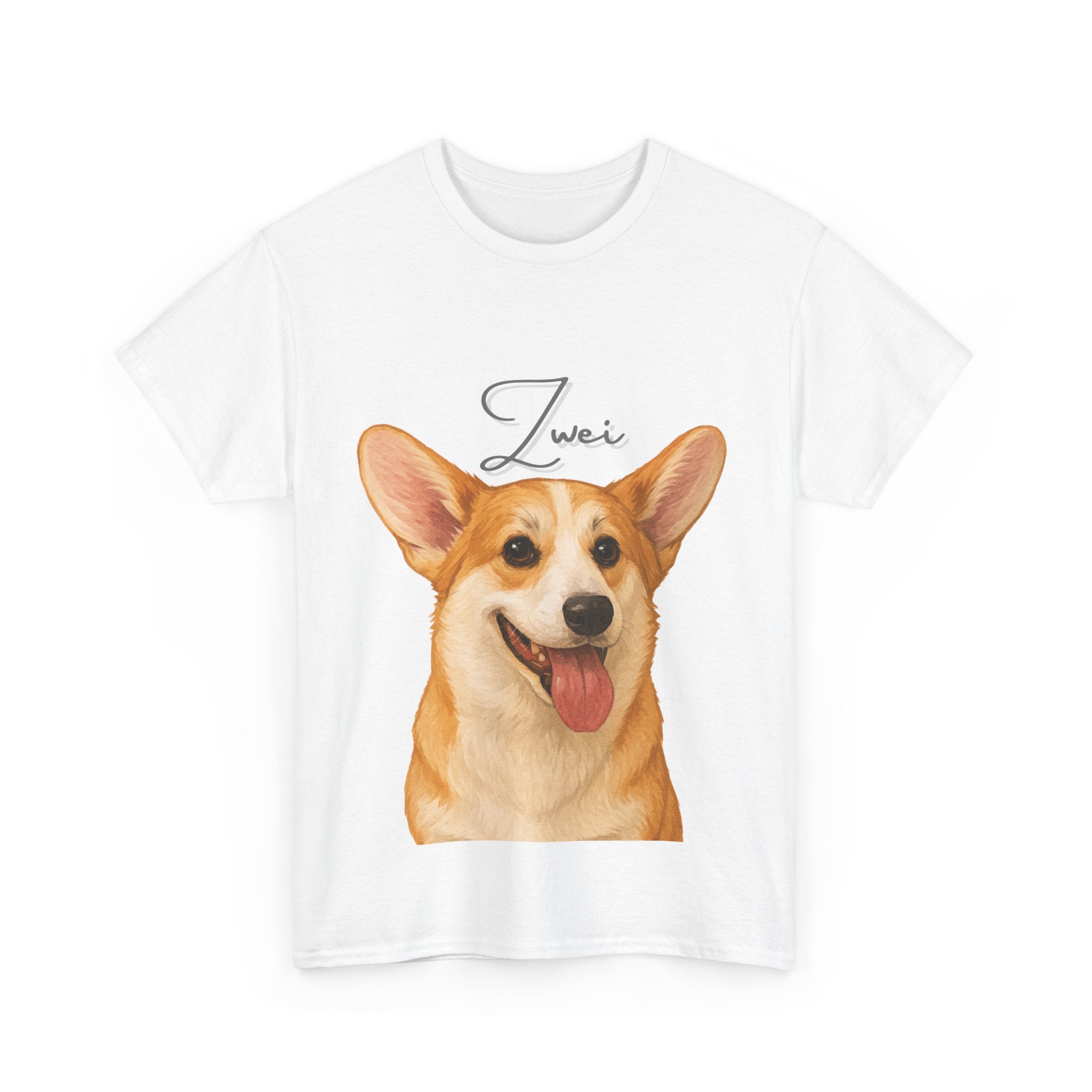 (Zwei) Whimsical Dog Portrait Tee Shirt