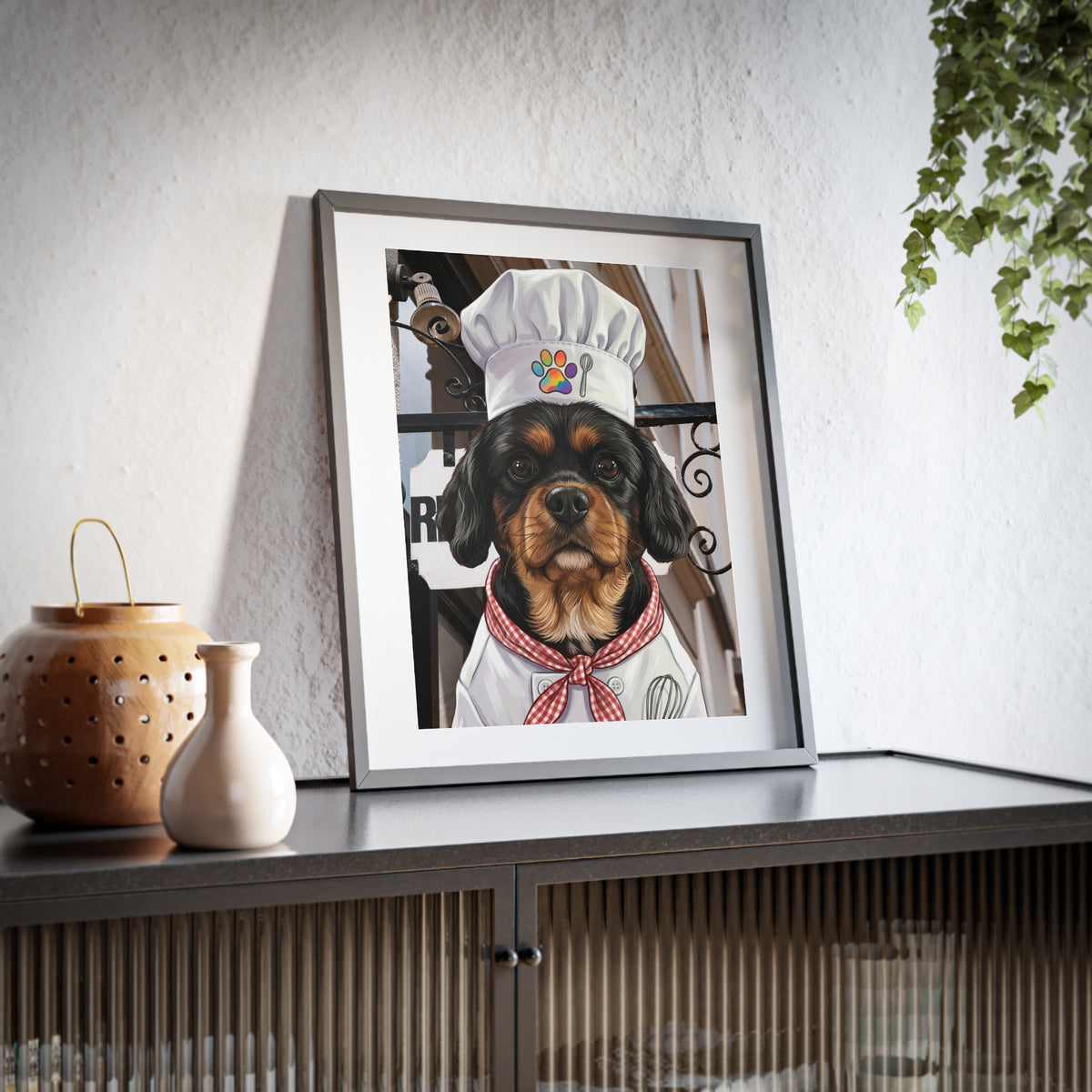 (Luna) Playful Dog Framed Poster