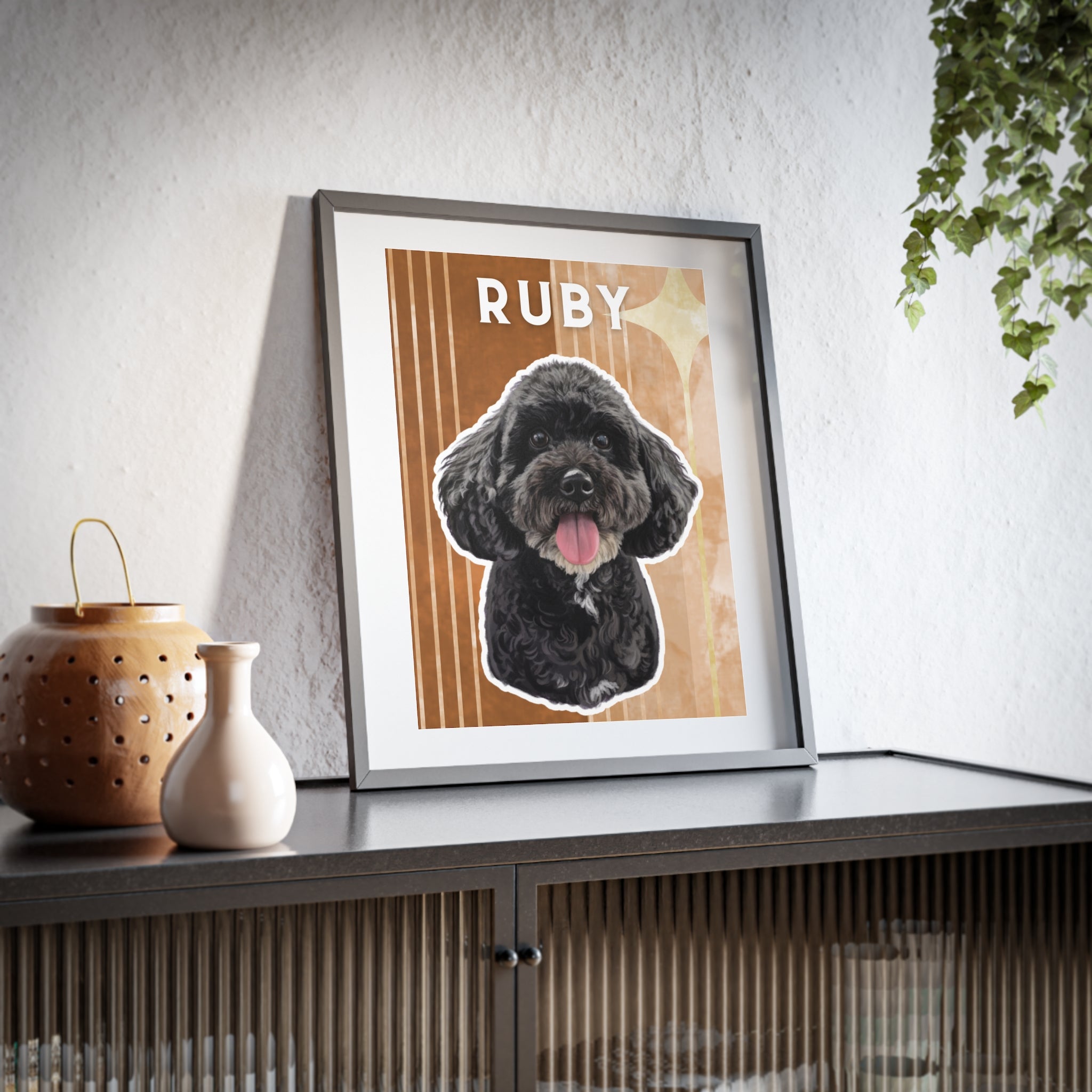 (Ruby) Playful Dog Framed Poster