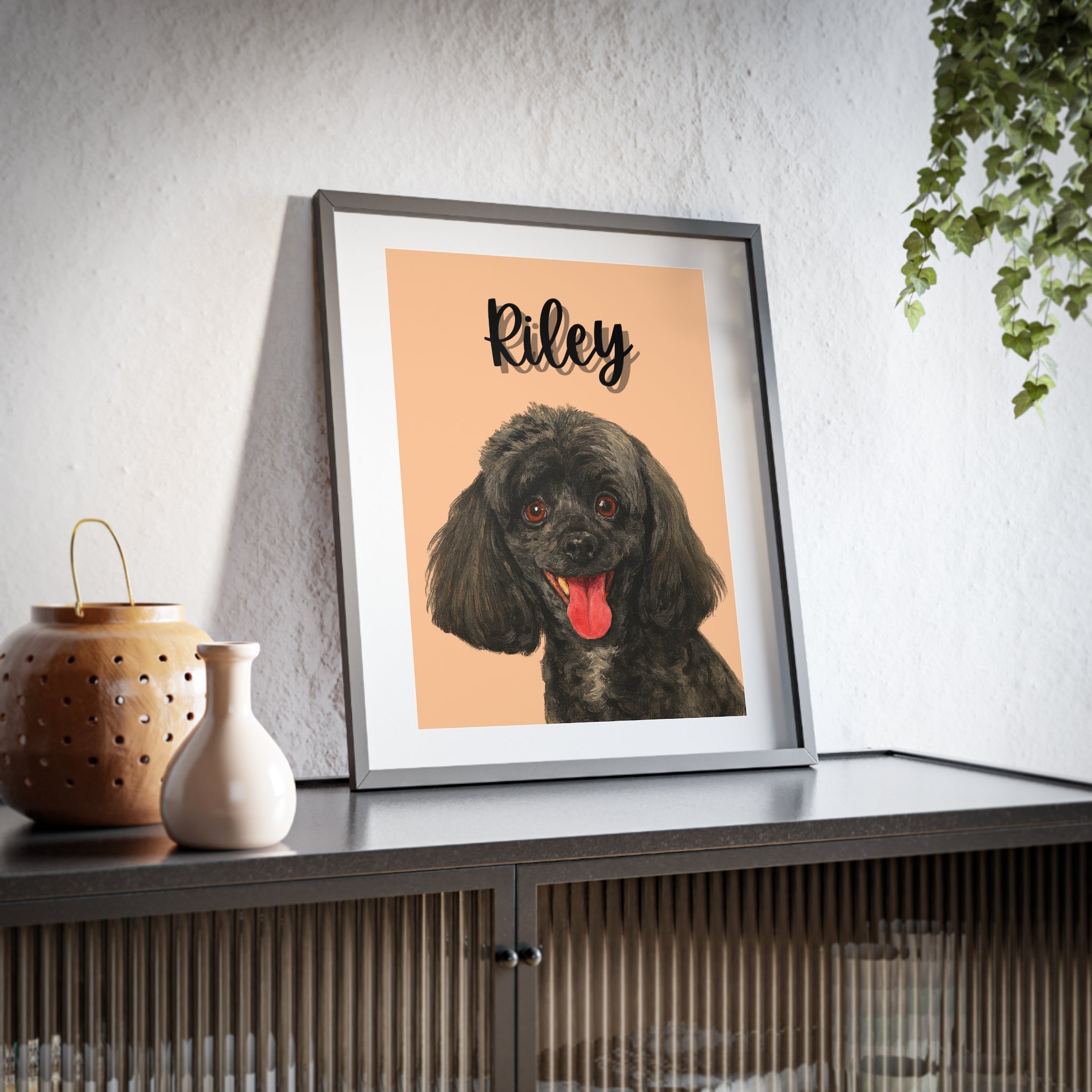 (Riley) Playful Dog Framed Poster