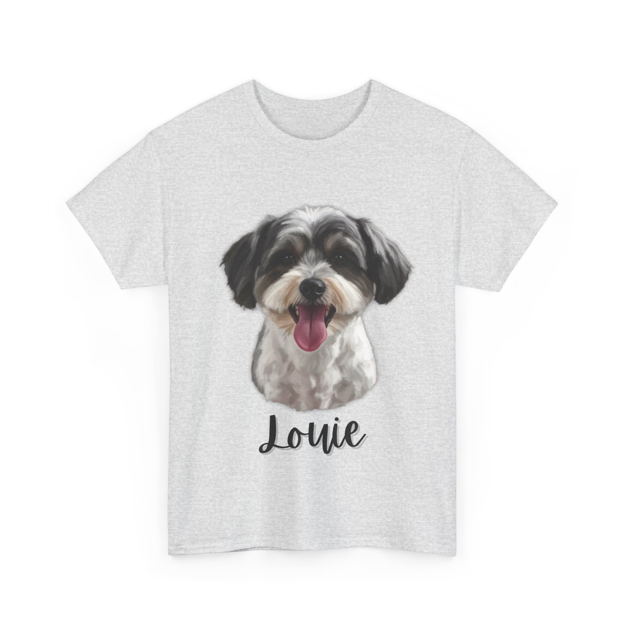 (Louie) Whimsical Dog Portrait Tee Shirt