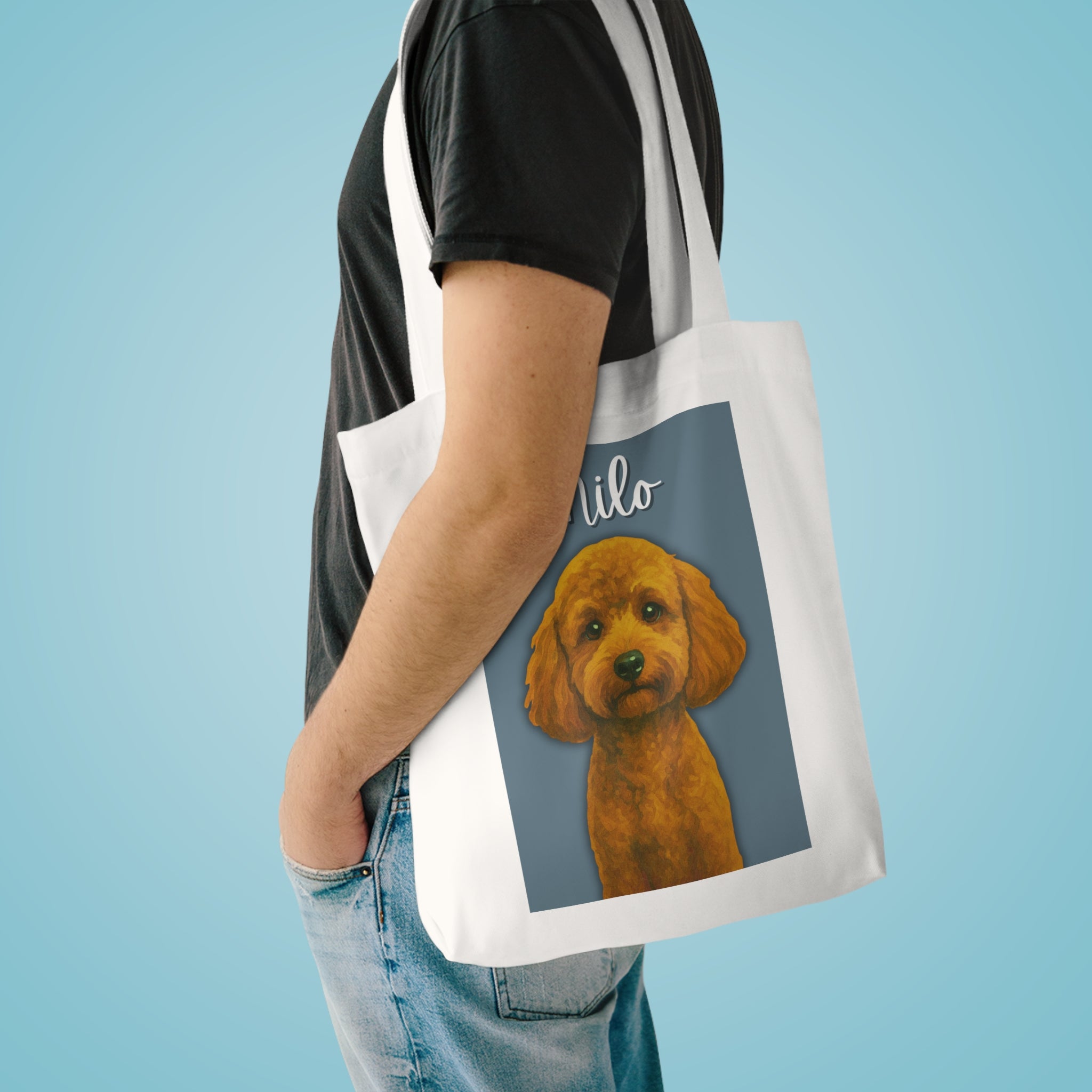 (Milo) Personalized Dog Lover Tote Bag