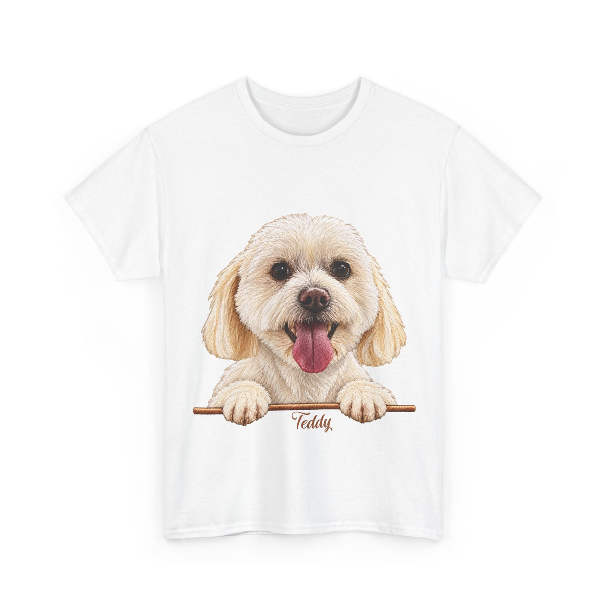 (Teddy) Whimsical Dog Portrait Tee Shirt