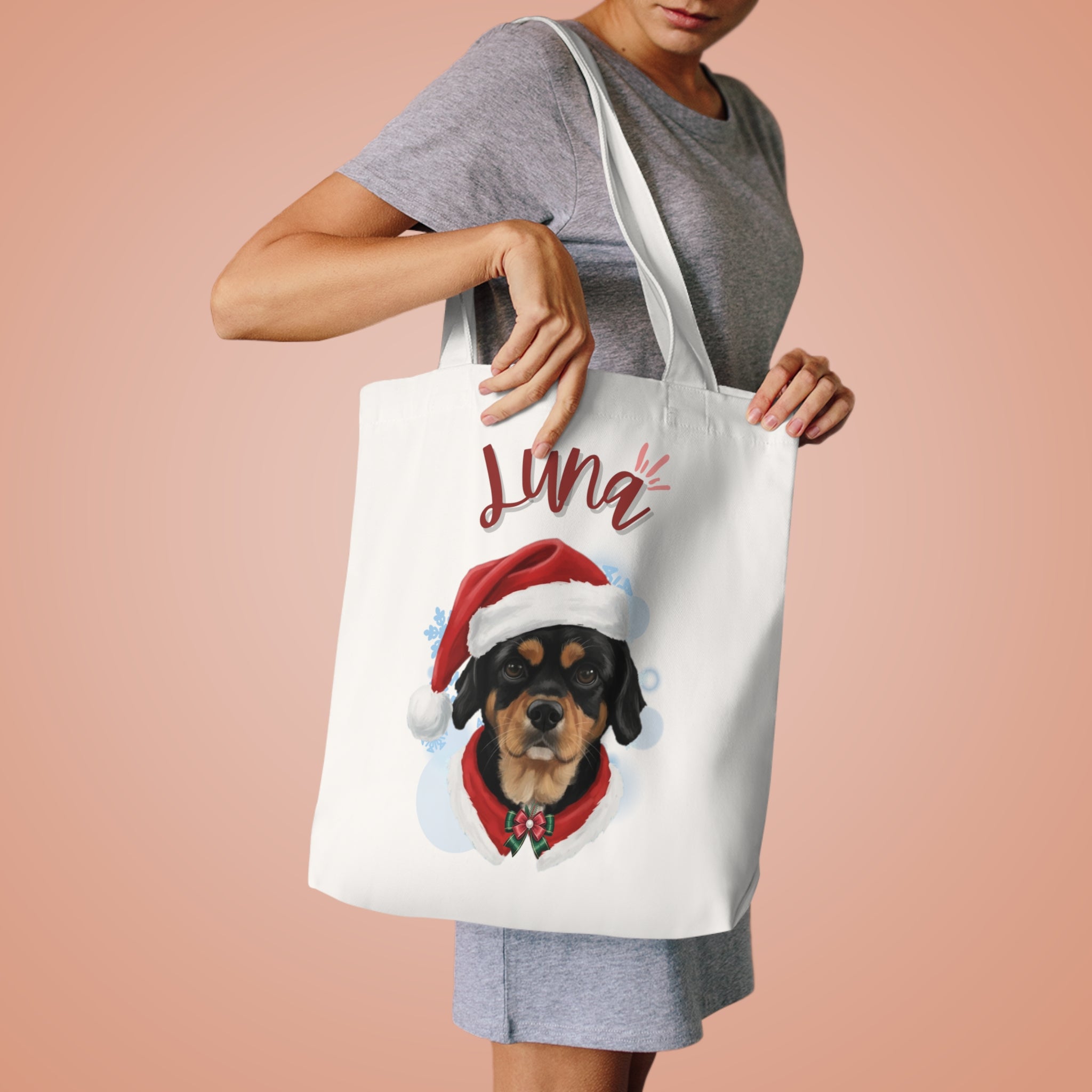 (Luna) Personalized Dog Lover Tote Bag