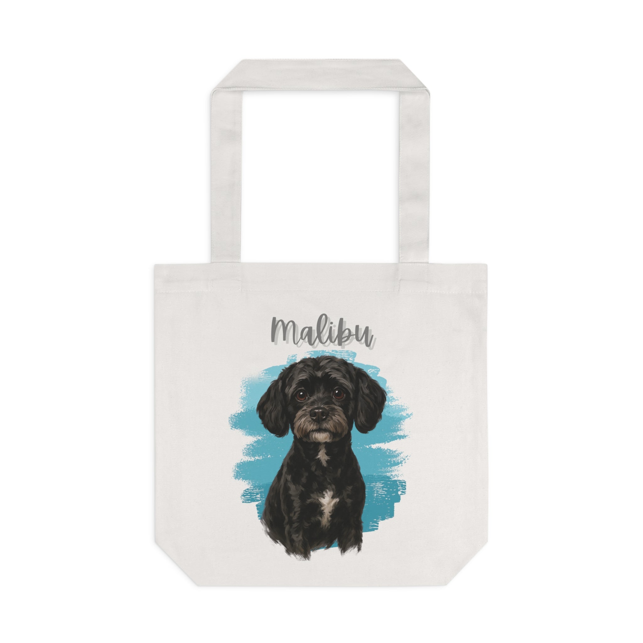 (Malibu) Personalized Dog Lover Tote Bag