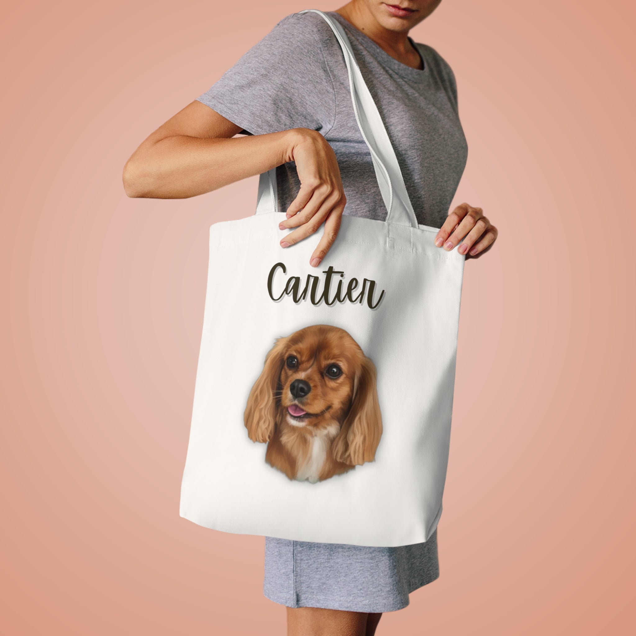 (Cartier) Personalized Dog Lover Tote Bag