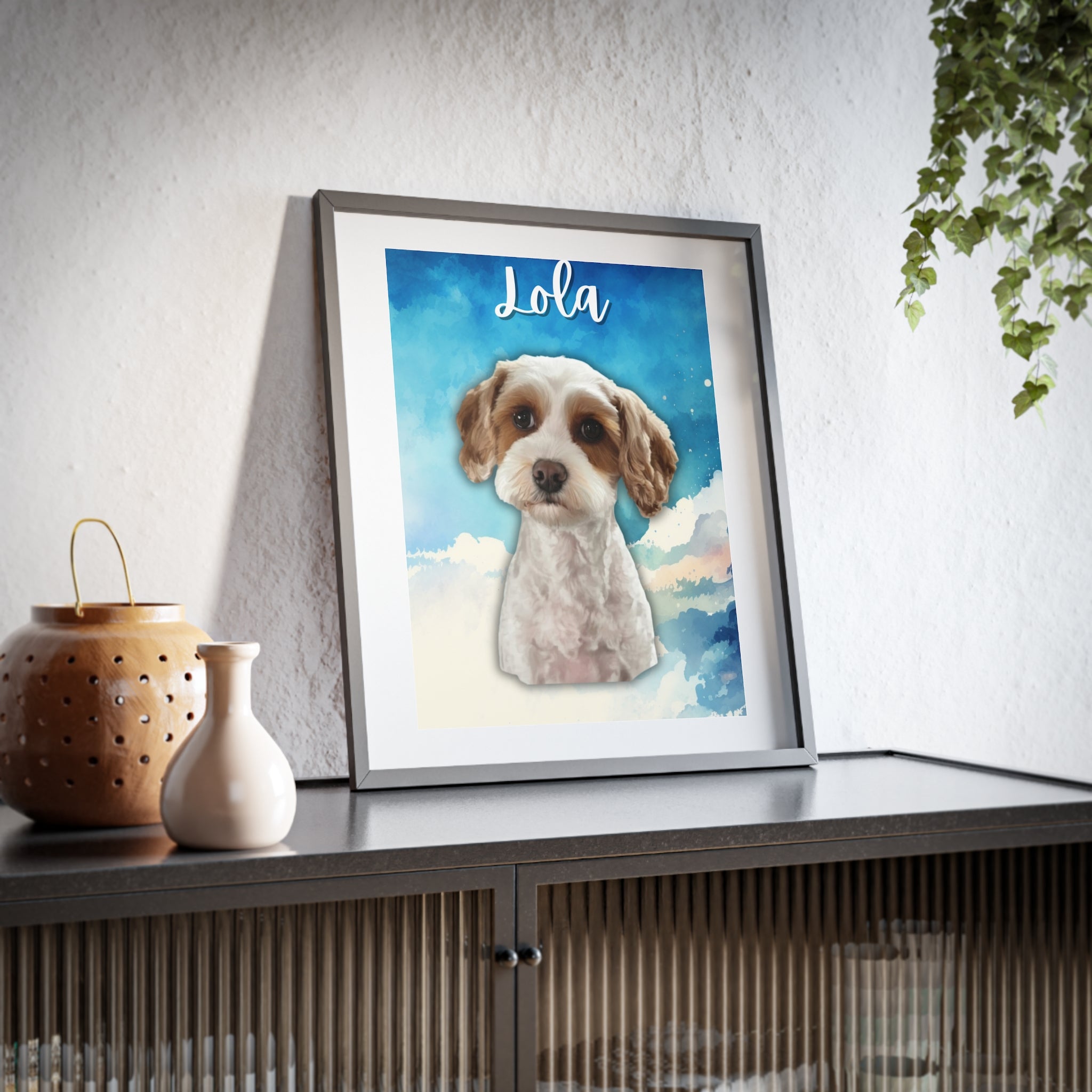 (Lola) Playful Dog Framed Poster