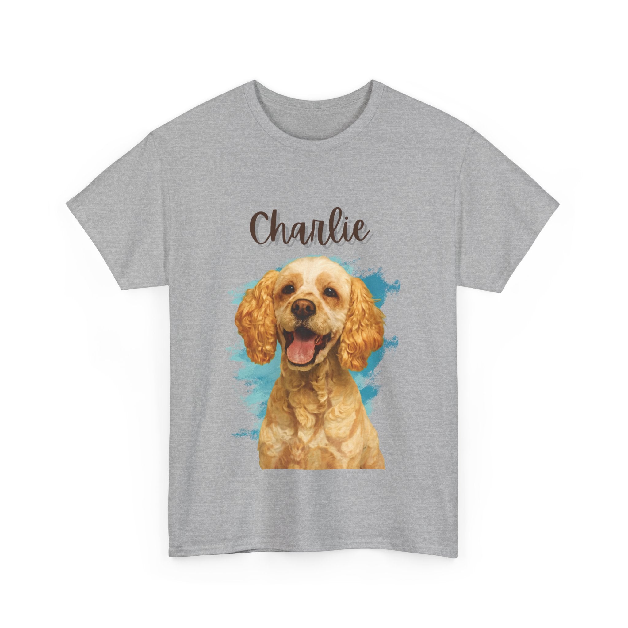 (Charlie) Whimsical Dog Portrait Tee Shirt