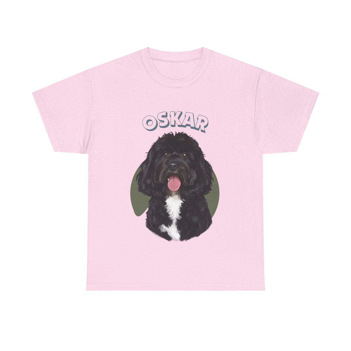 (Oskar) Whimsical Dog Portrait Tee Shirt