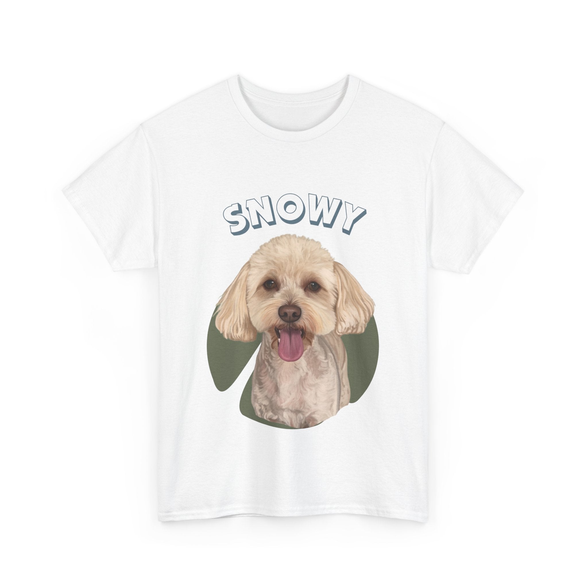 (Snowy) Whimsical Dog Portrait Tee Shirt