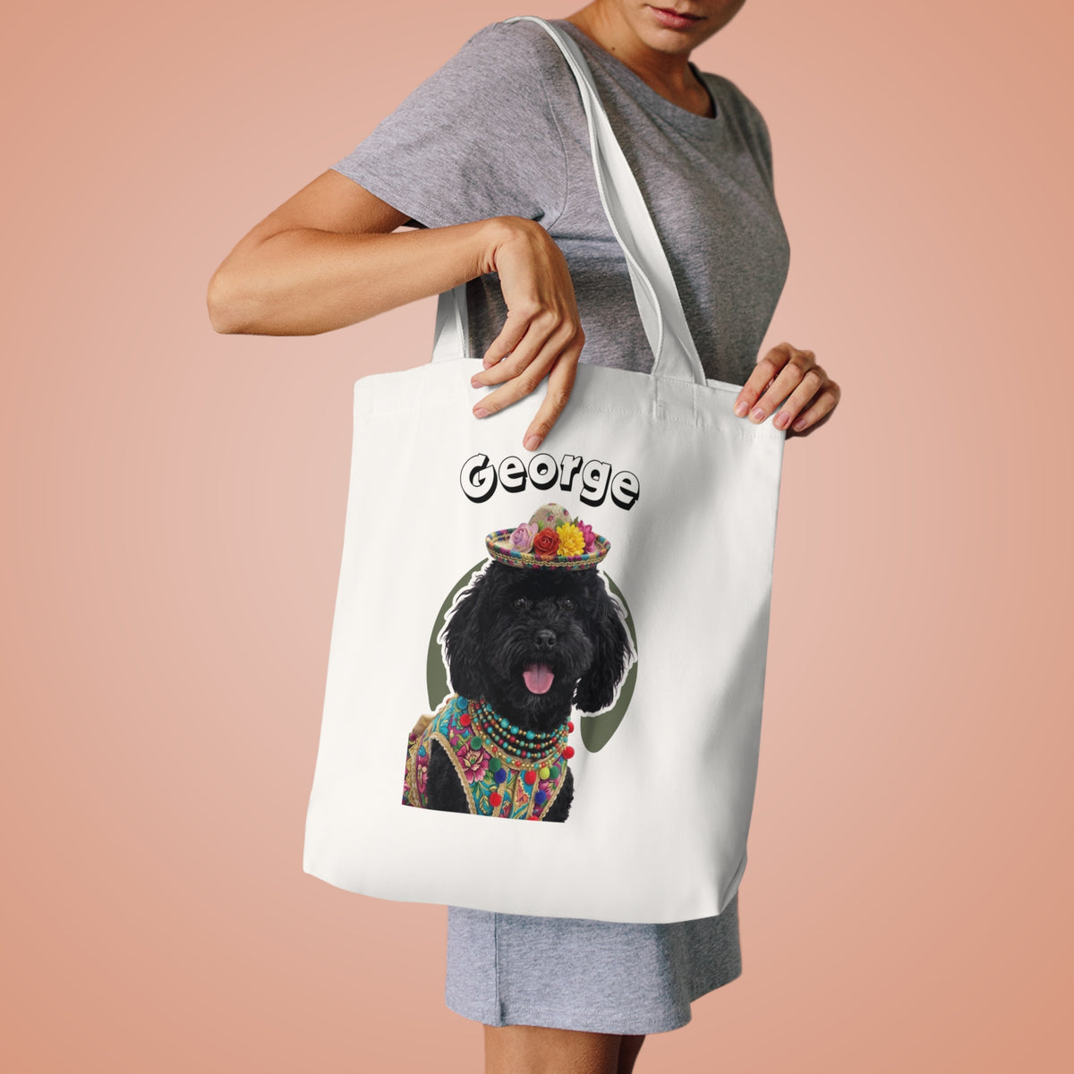 (George) Personalized Dog Lover Tote Bag