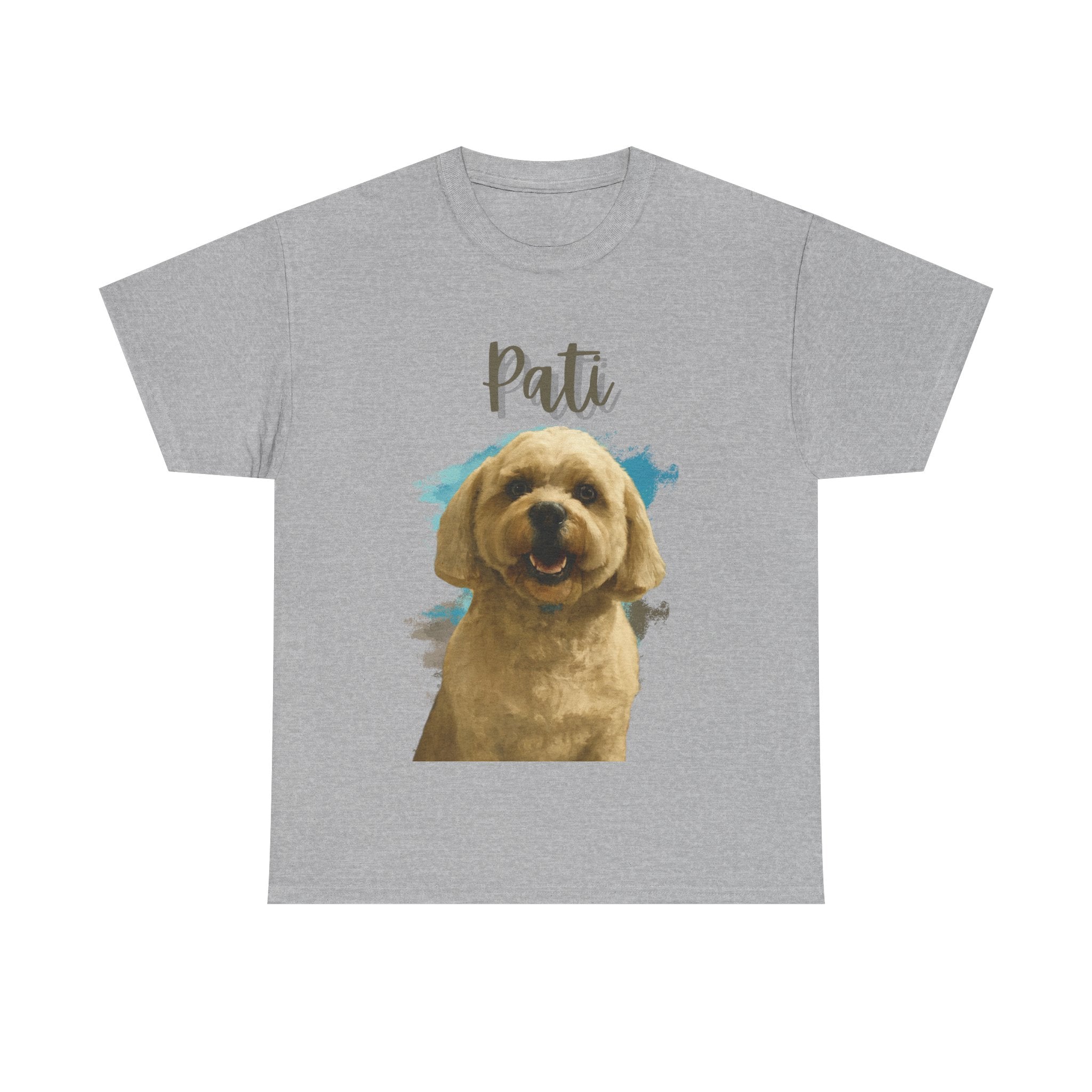 (Pati) Whimsical Dog Portrait Tee Shirt