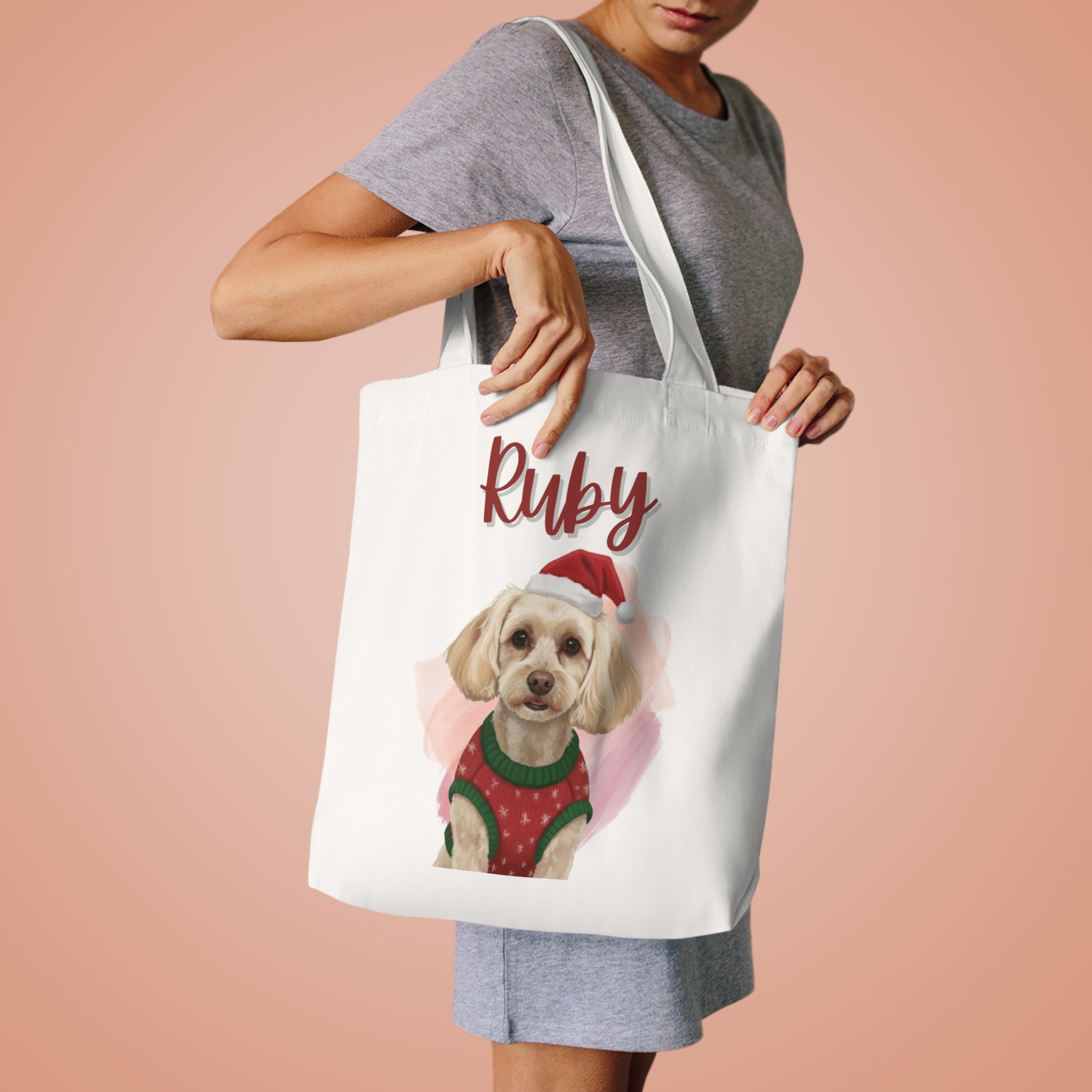 (Ruby) Personalized Dog Lover Tote Bag