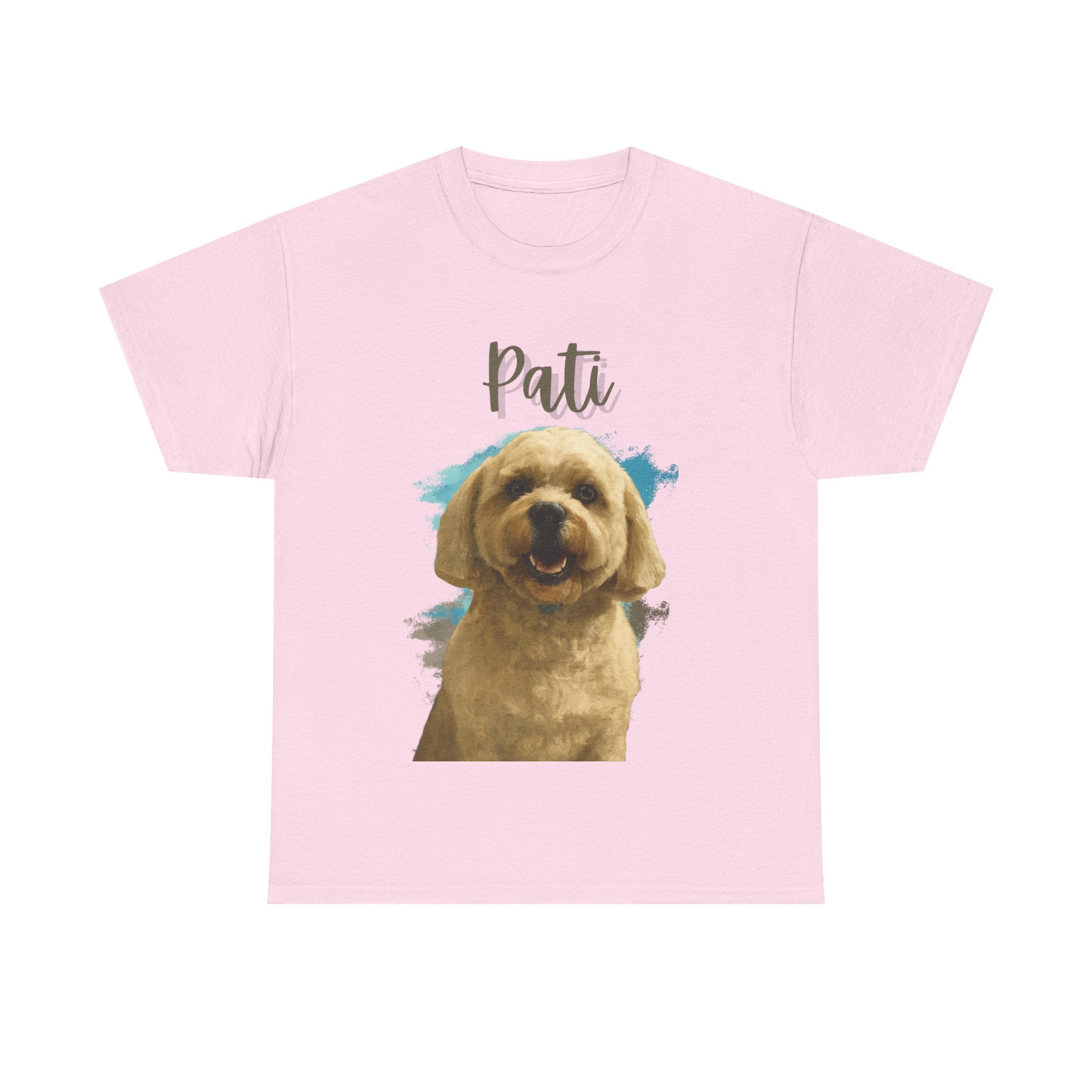 (Pati) Whimsical Dog Portrait Tee Shirt