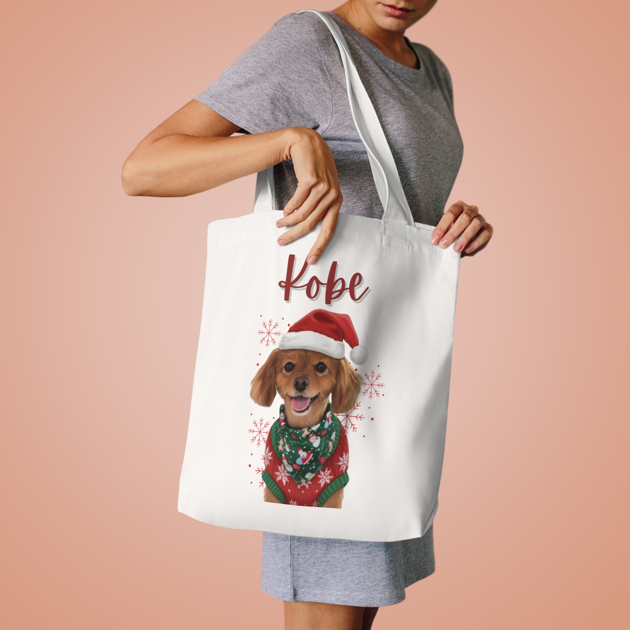 (Kobe) Personalized Dog Lover Tote Bag
