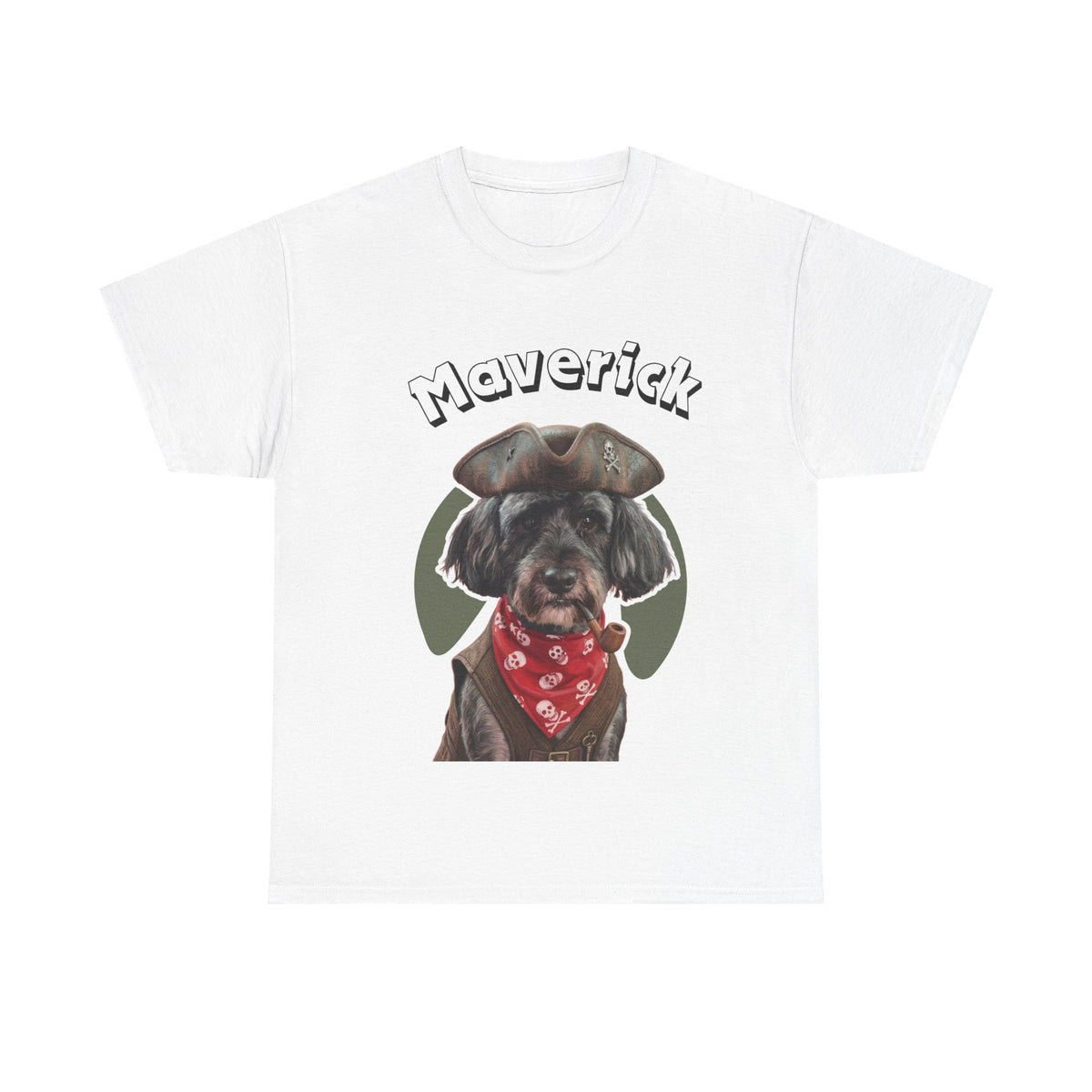 (Maverick) Whimsical Dog Portrait Tee Shirt