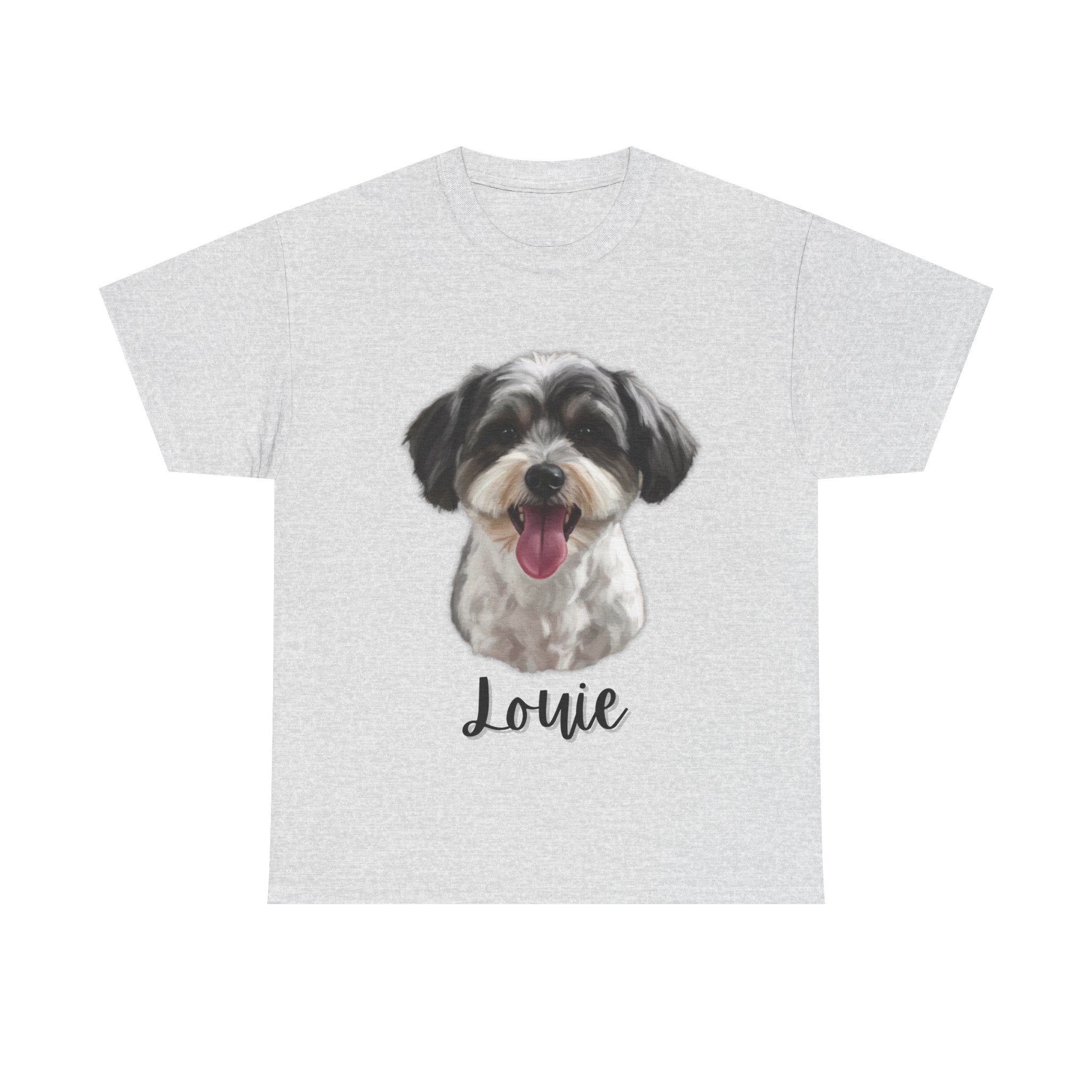 (Louie) Whimsical Dog Portrait Tee Shirt