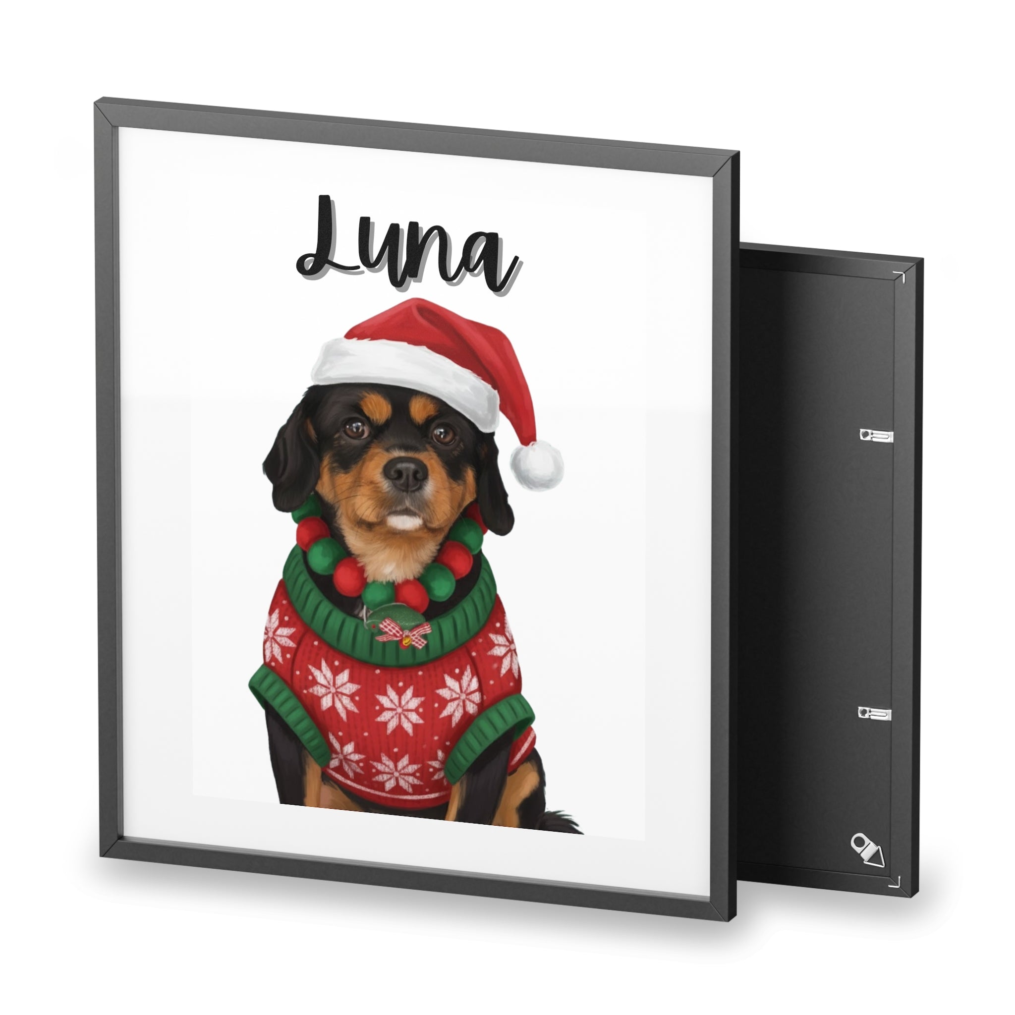 (Luna) Playful Dog Framed Poster