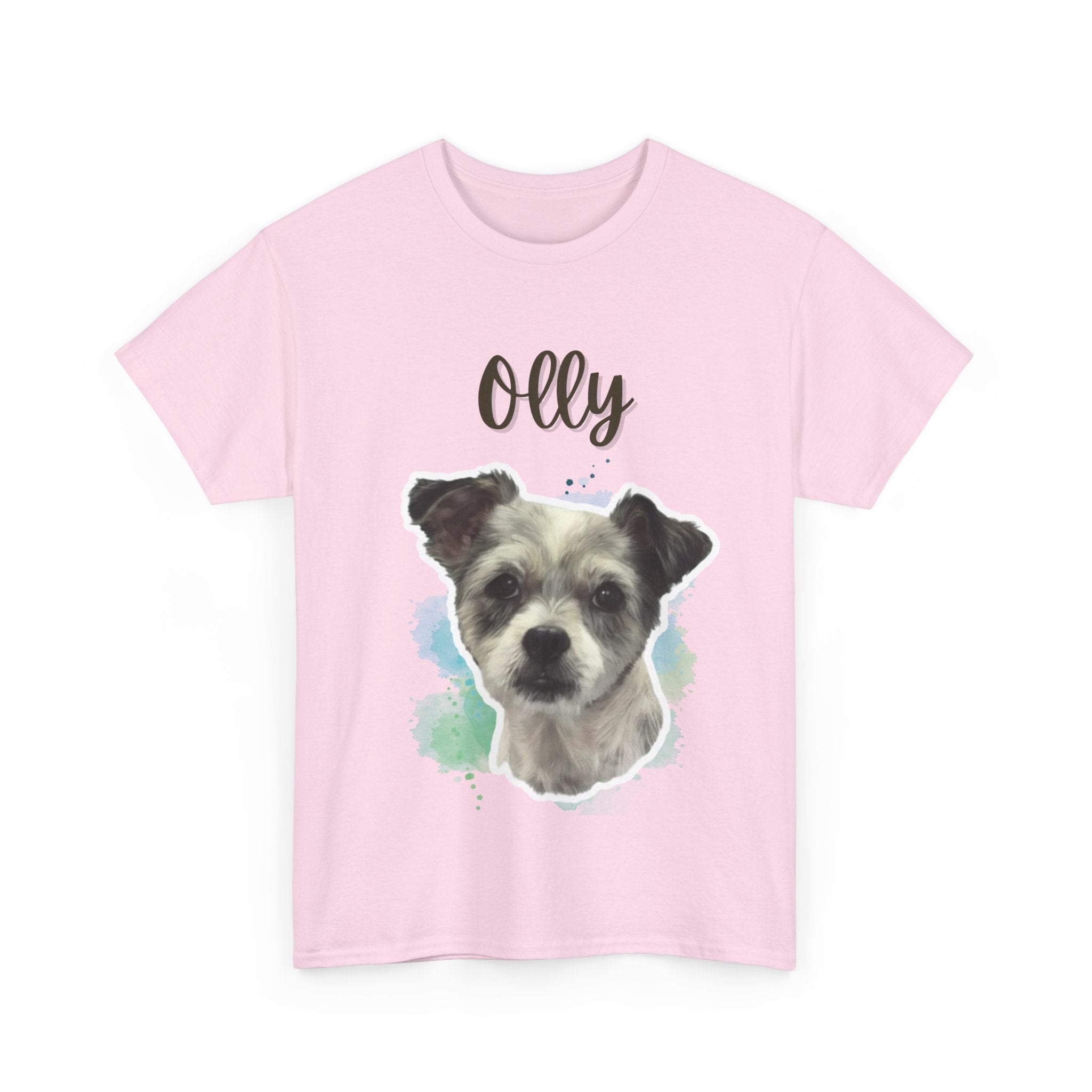 (Olly) Whimsical Dog Portrait Tee Shirt