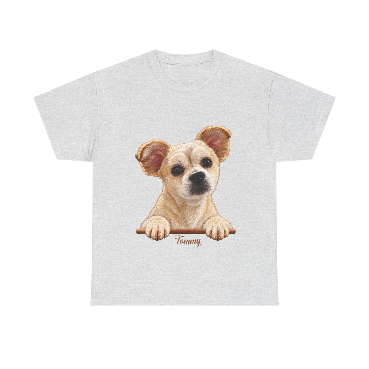 (Tommy) Whimsical Dog Portrait Tee Shirt