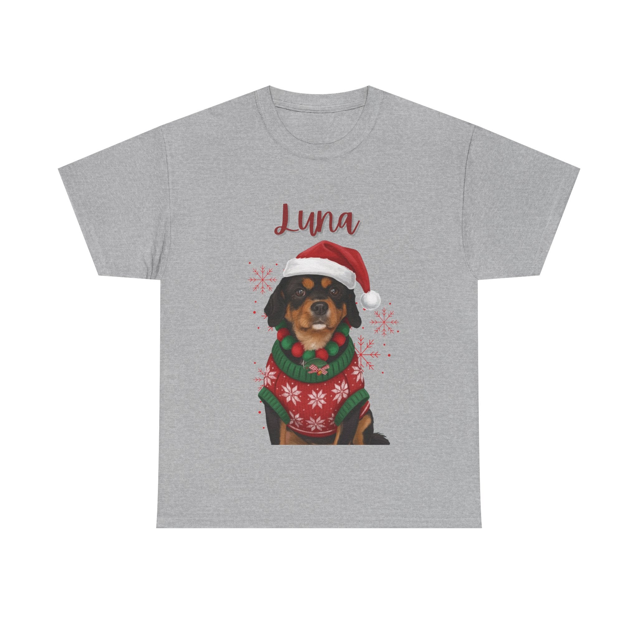 (Luna) Whimsical Dog Portrait Tee Shirt
