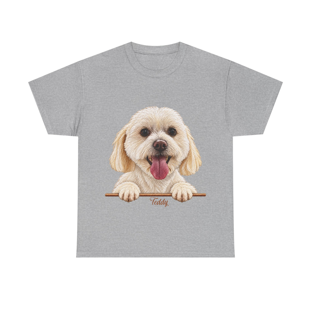 (Teddy) Whimsical Dog Portrait Tee Shirt
