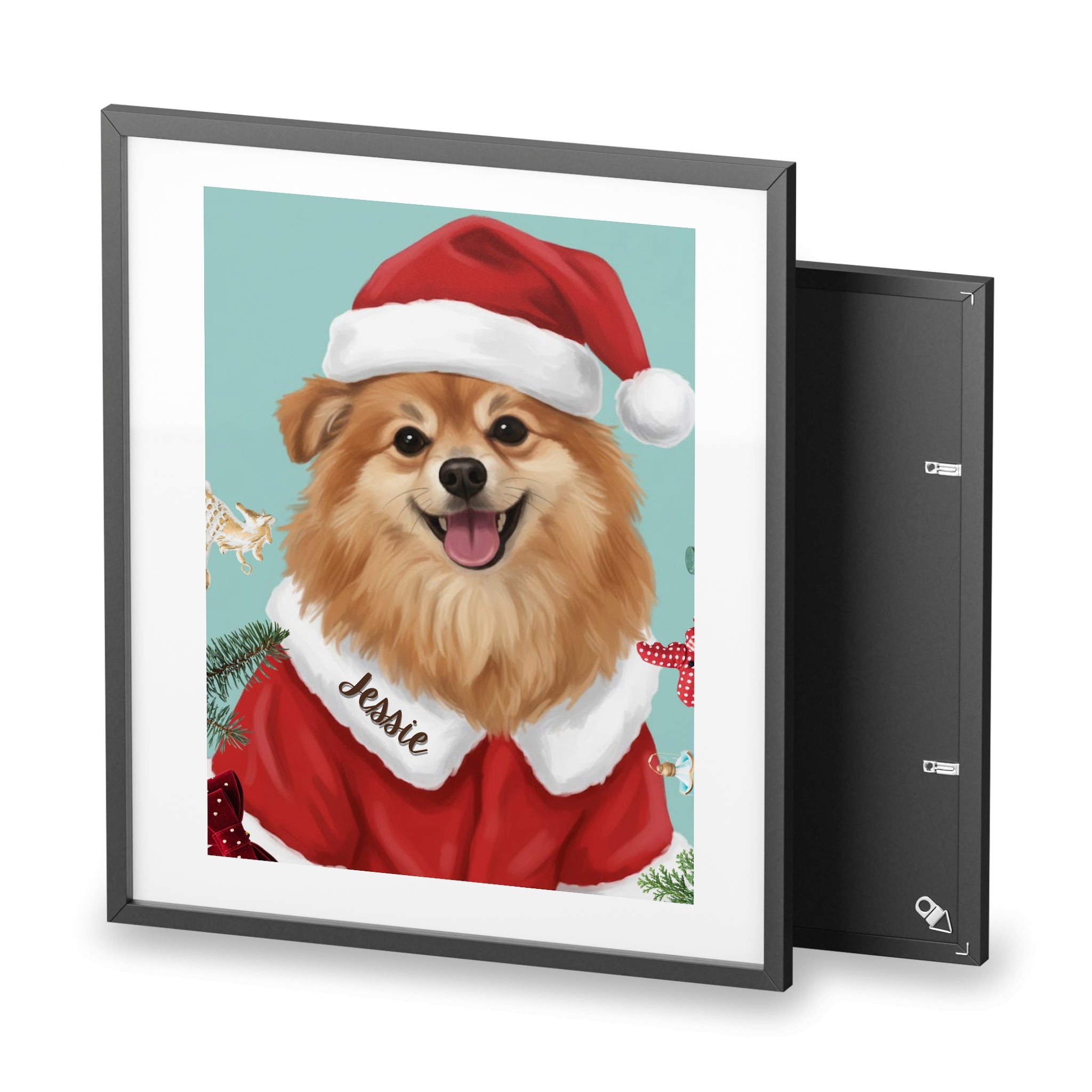 (Jessie) Playful Dog Framed Poster