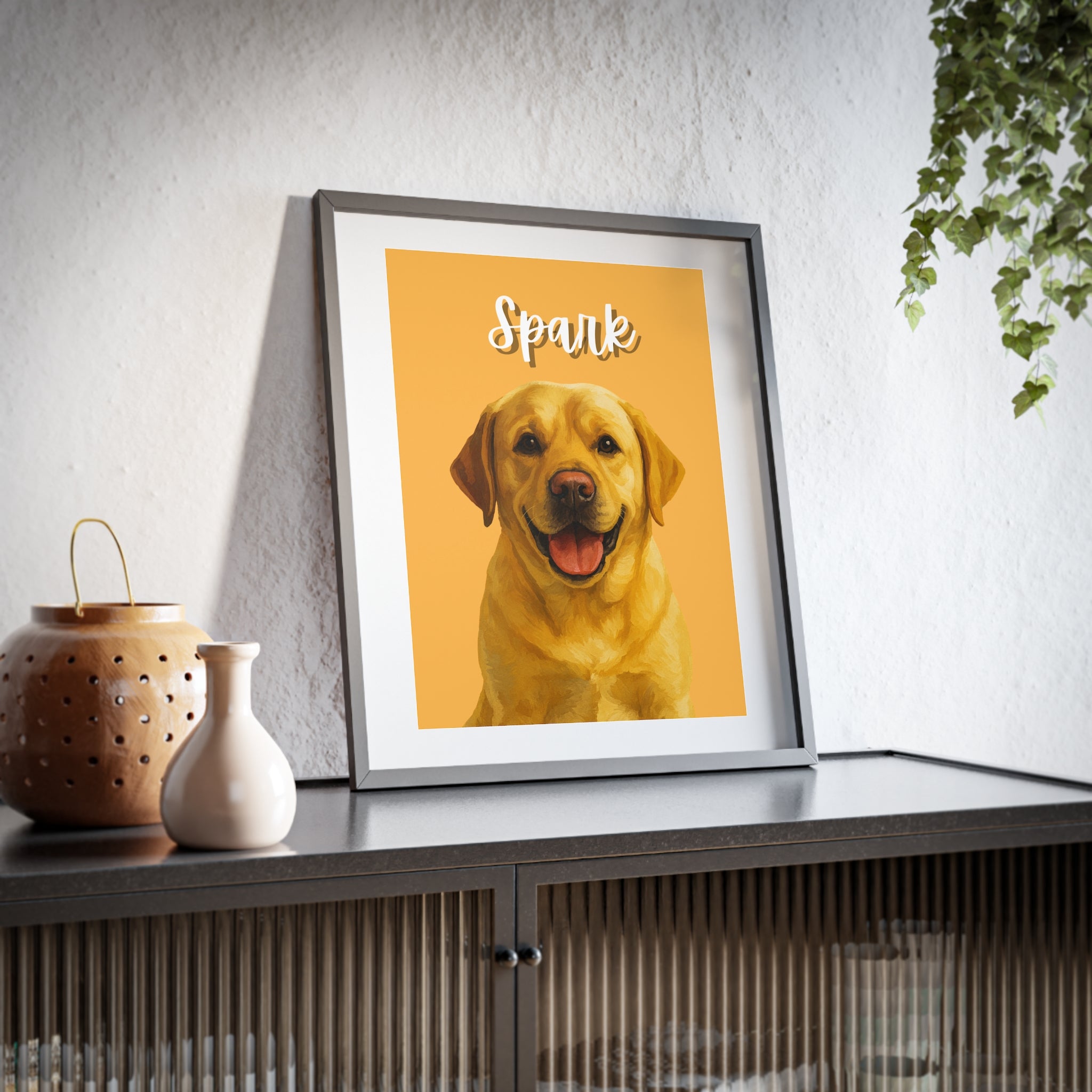 (Spark) Playful Dog Framed Poster