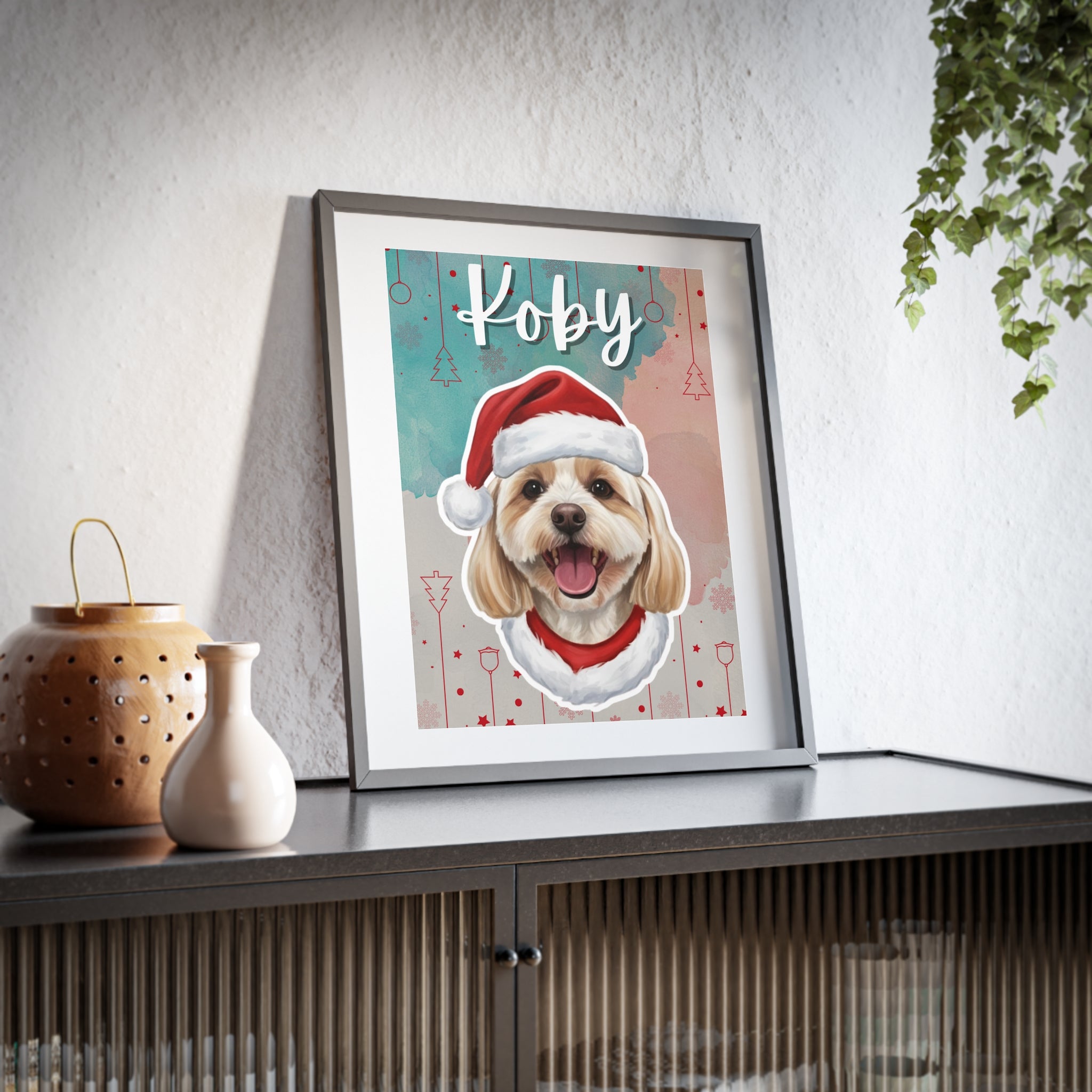 (Koby) Playful Dog Framed Poster
