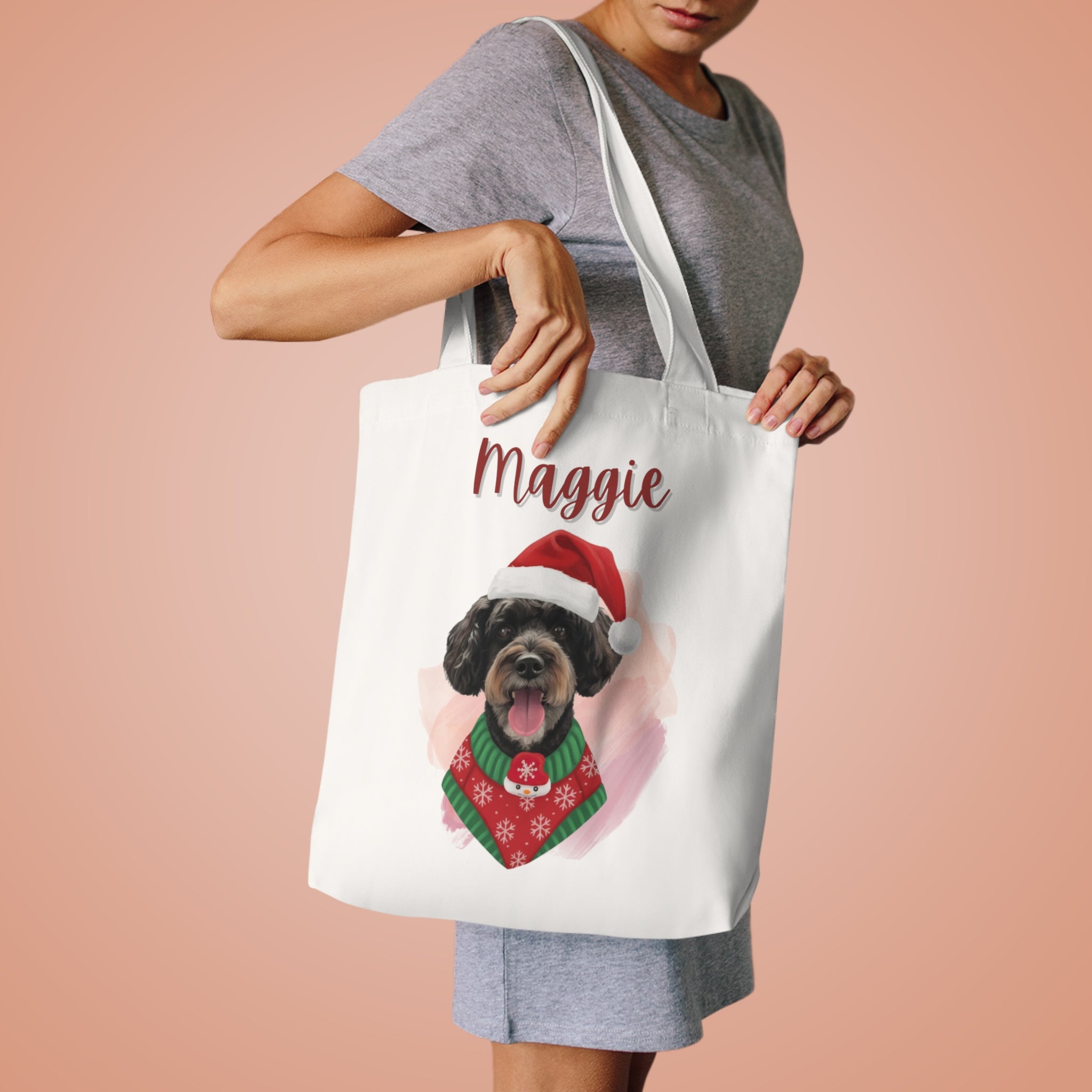 (Maggie) Personalized Dog Lover Tote Bag