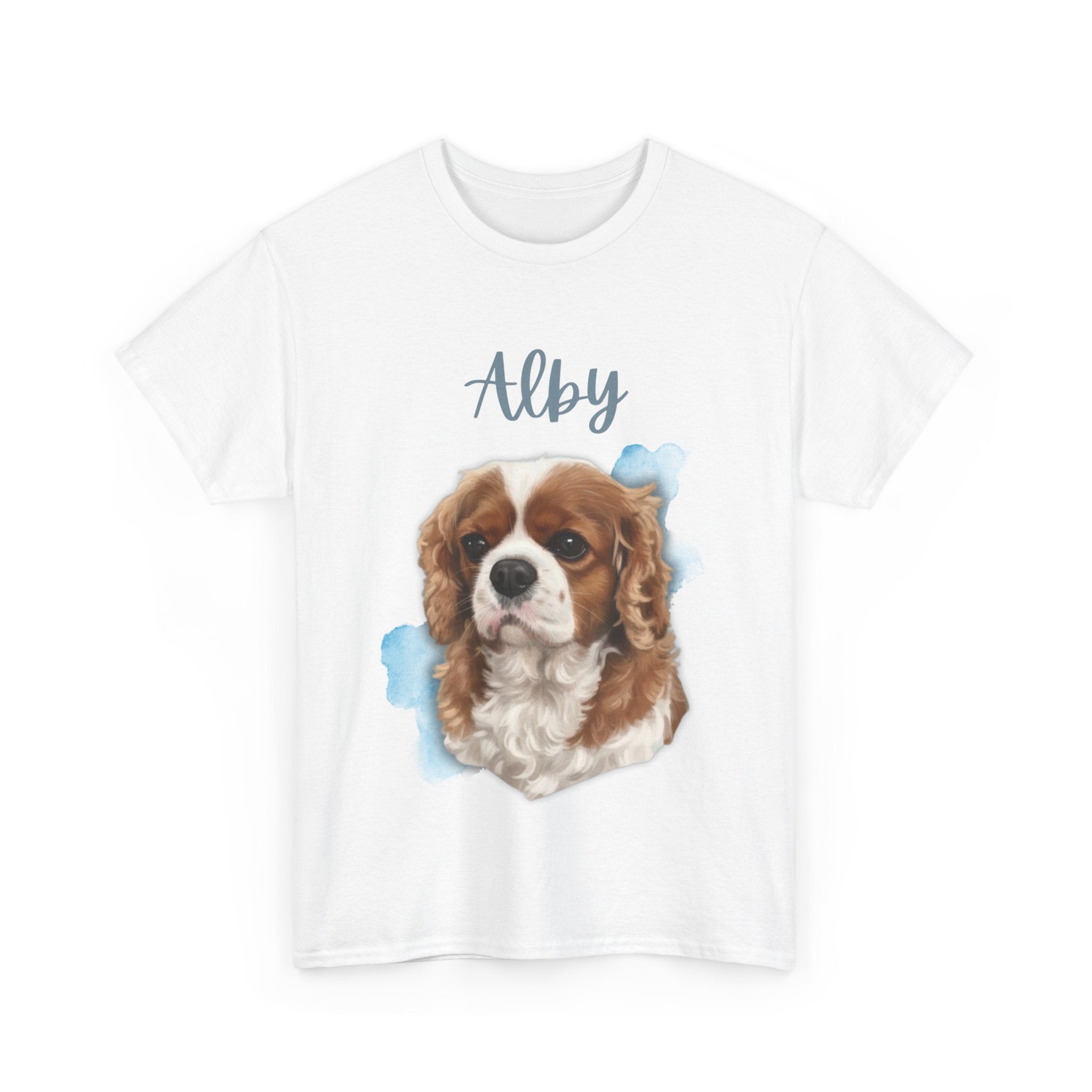 (Alby) Whimsical Dog Portrait Tee Shirt