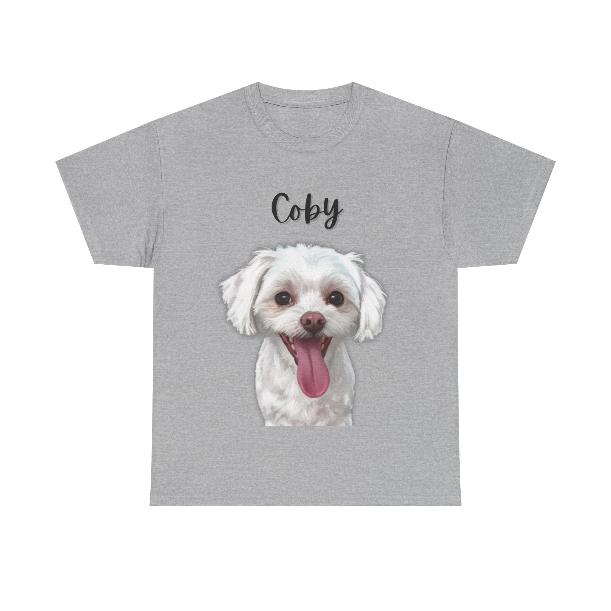 (Coby) Whimsical Dog Portrait Tee Shirt