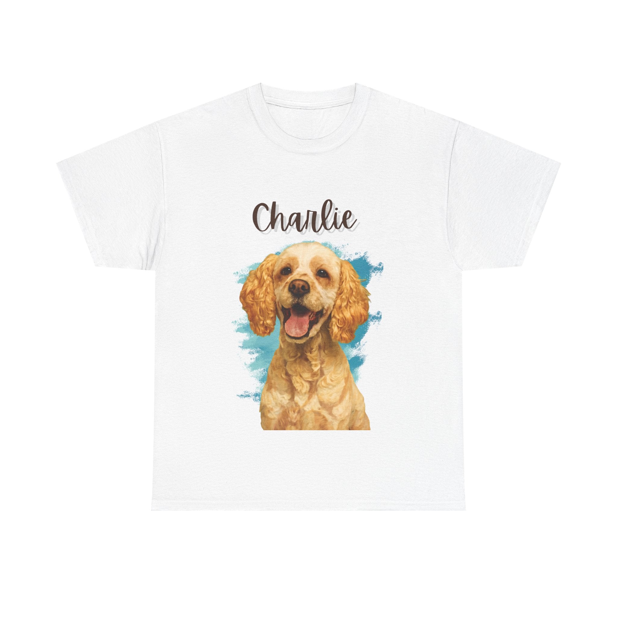 (Charlie) Whimsical Dog Portrait Tee Shirt