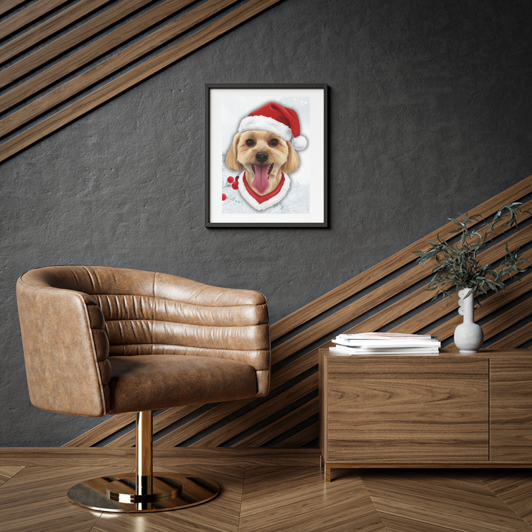 (Ache) Playful Dog Framed Poster