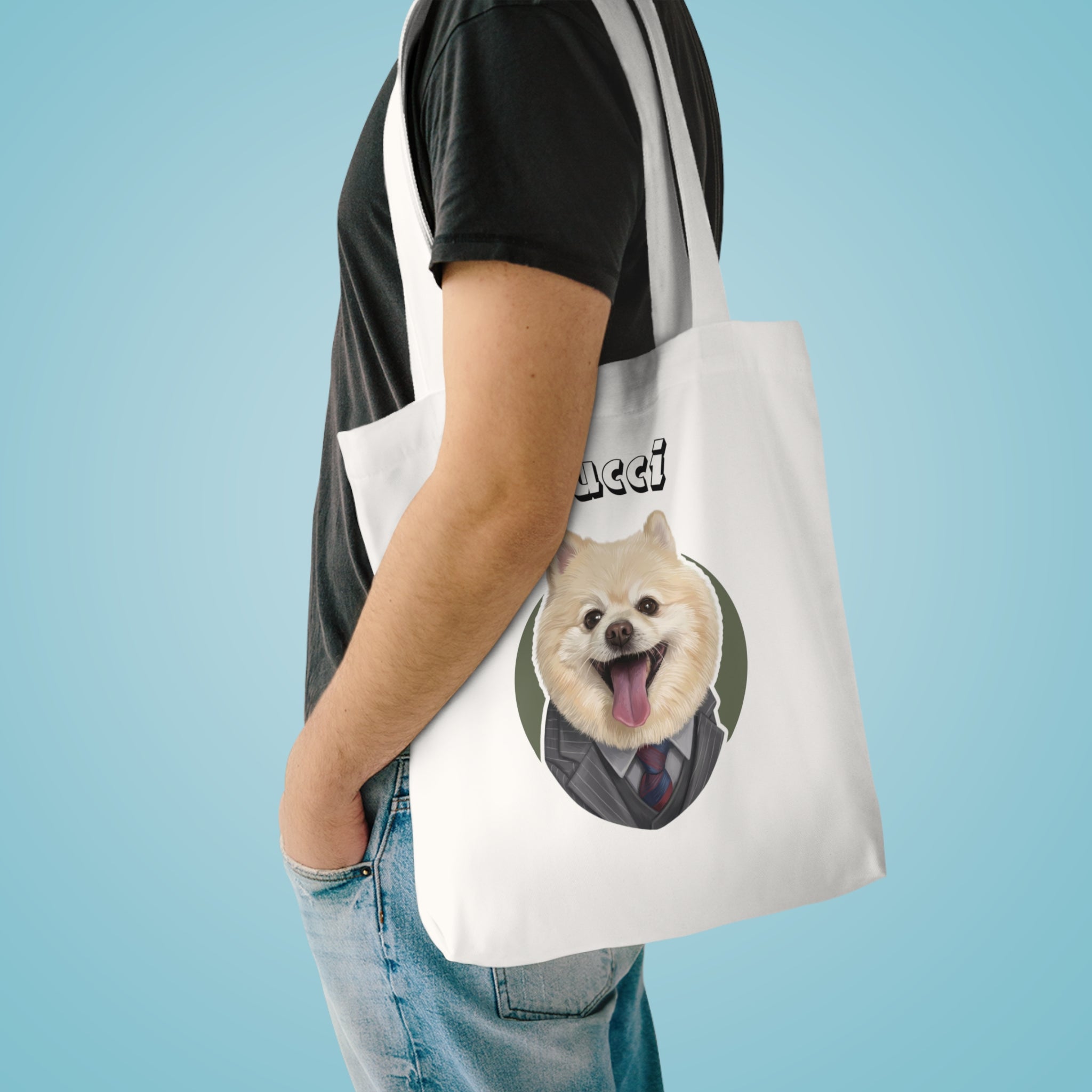 (Cucci) Personalized Dog Lover Tote Bag