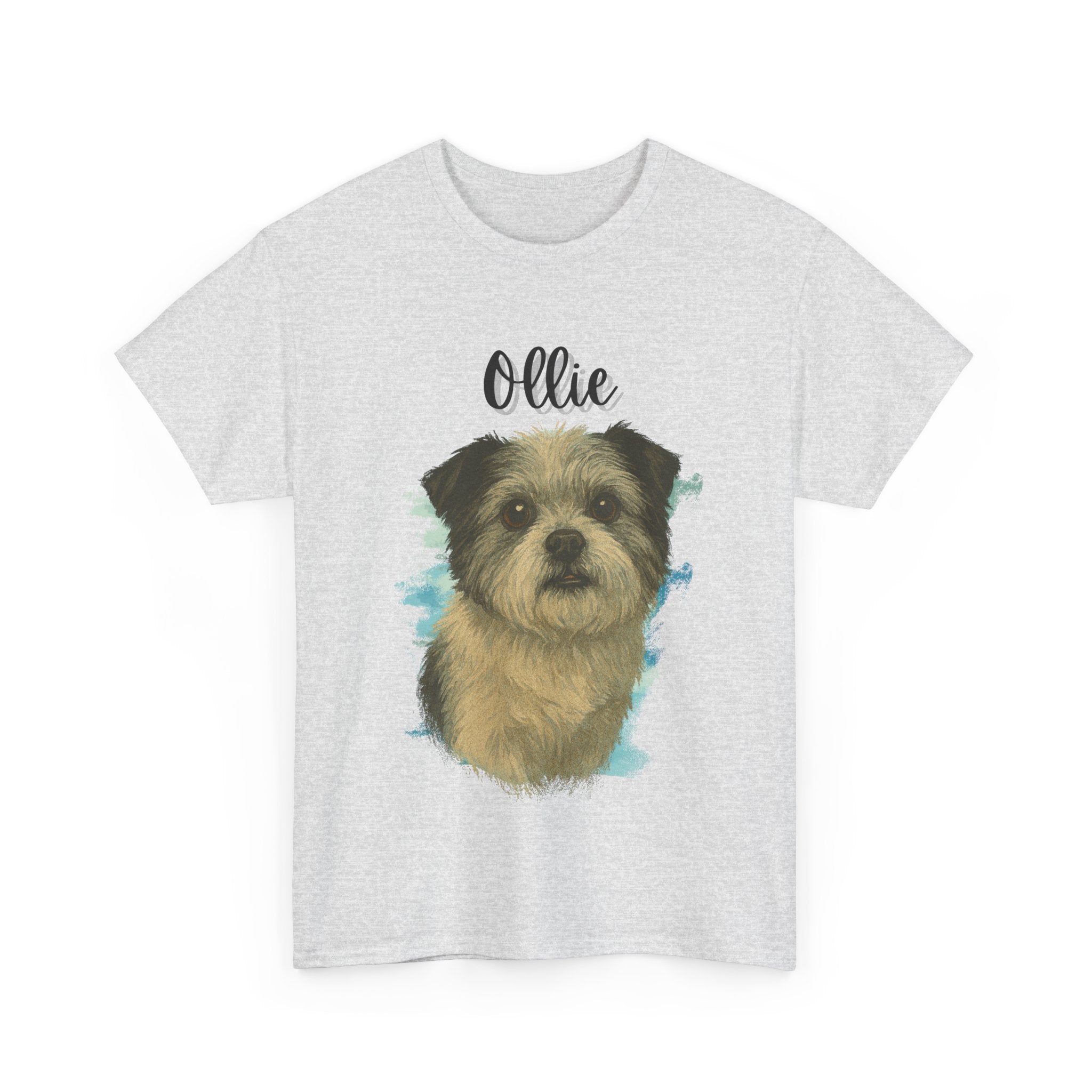 (Ollie) Whimsical Dog Portrait Tee Shirt