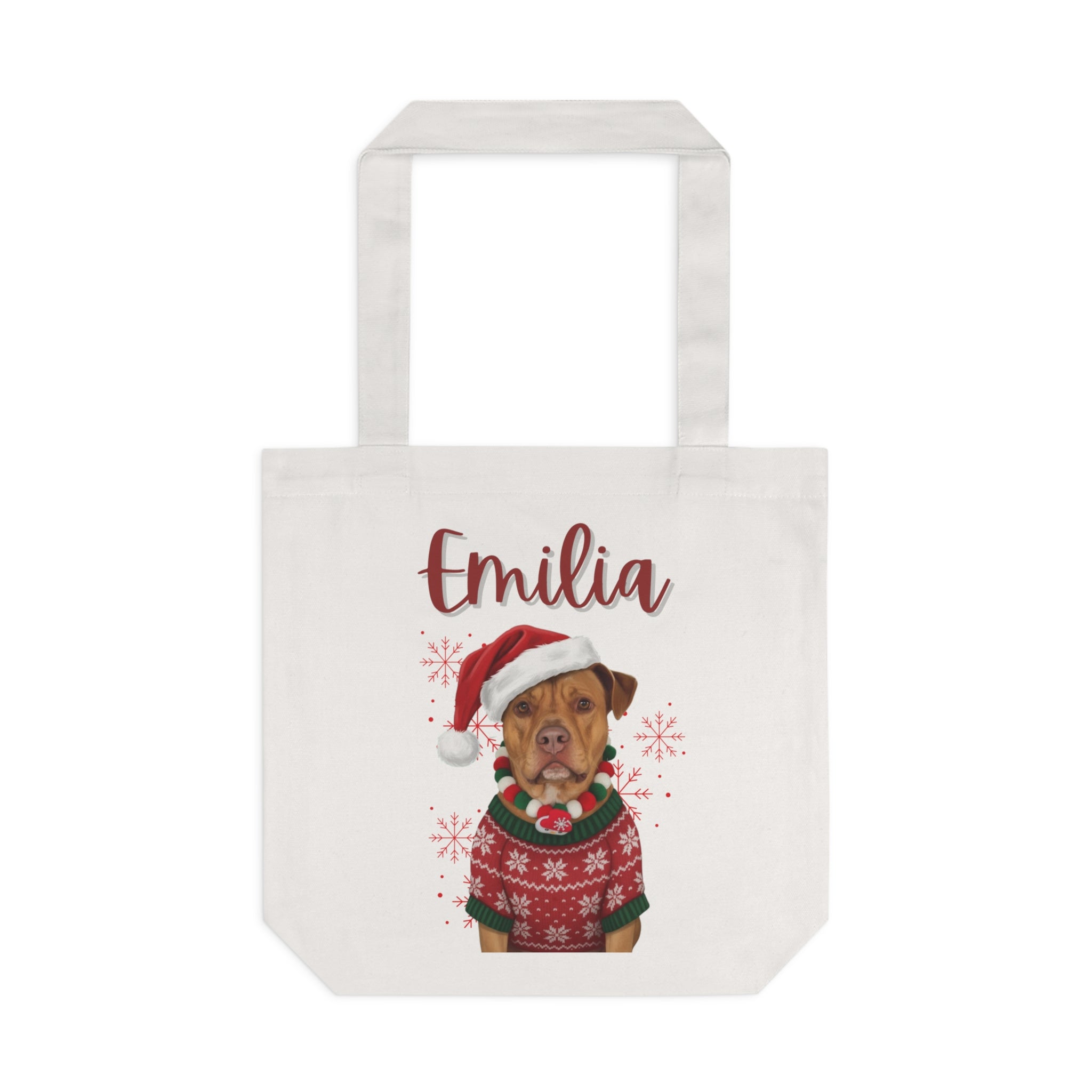 (Emilia) Personalized Dog Lover Tote Bag