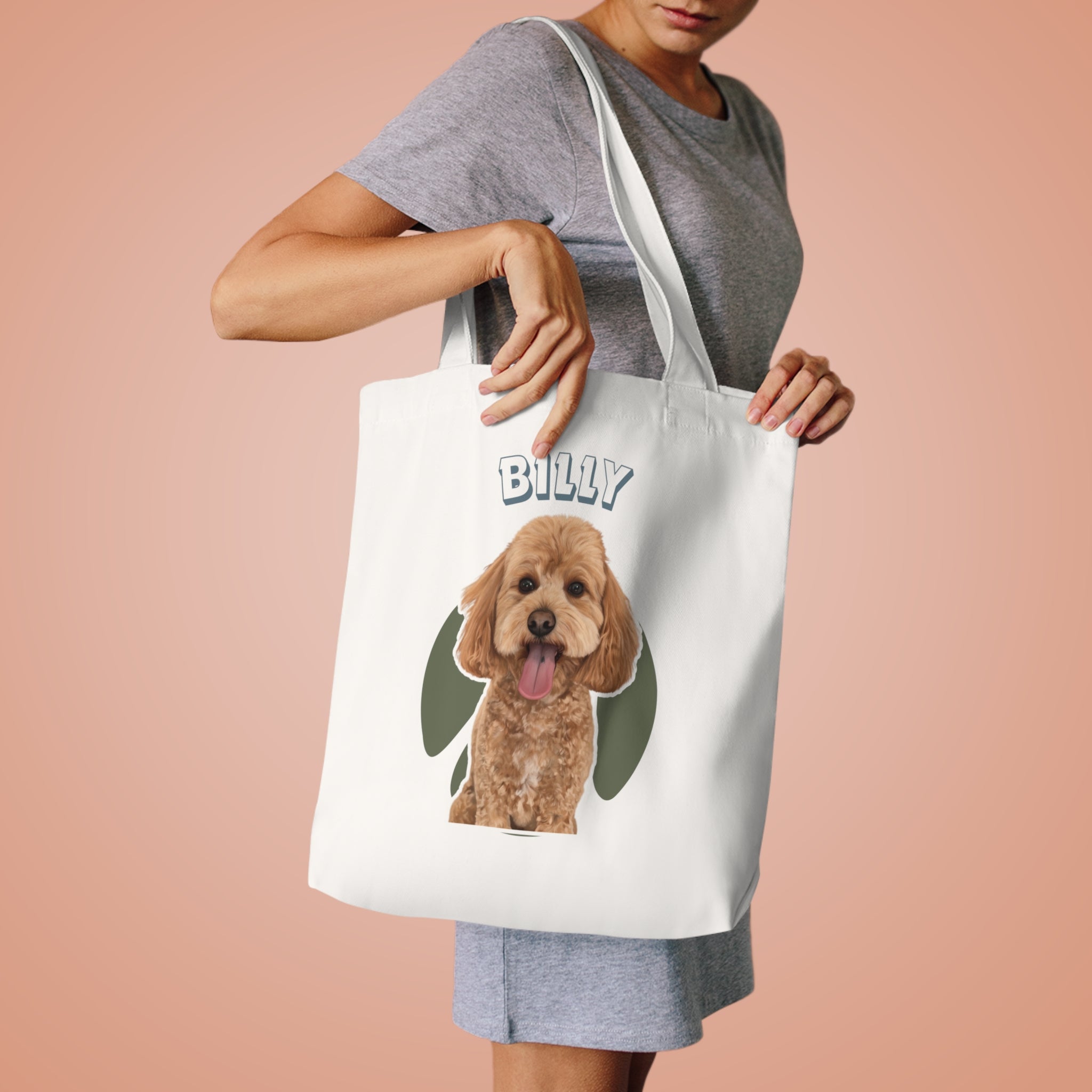 (Billy) Personalized Dog Lover Tote Bag