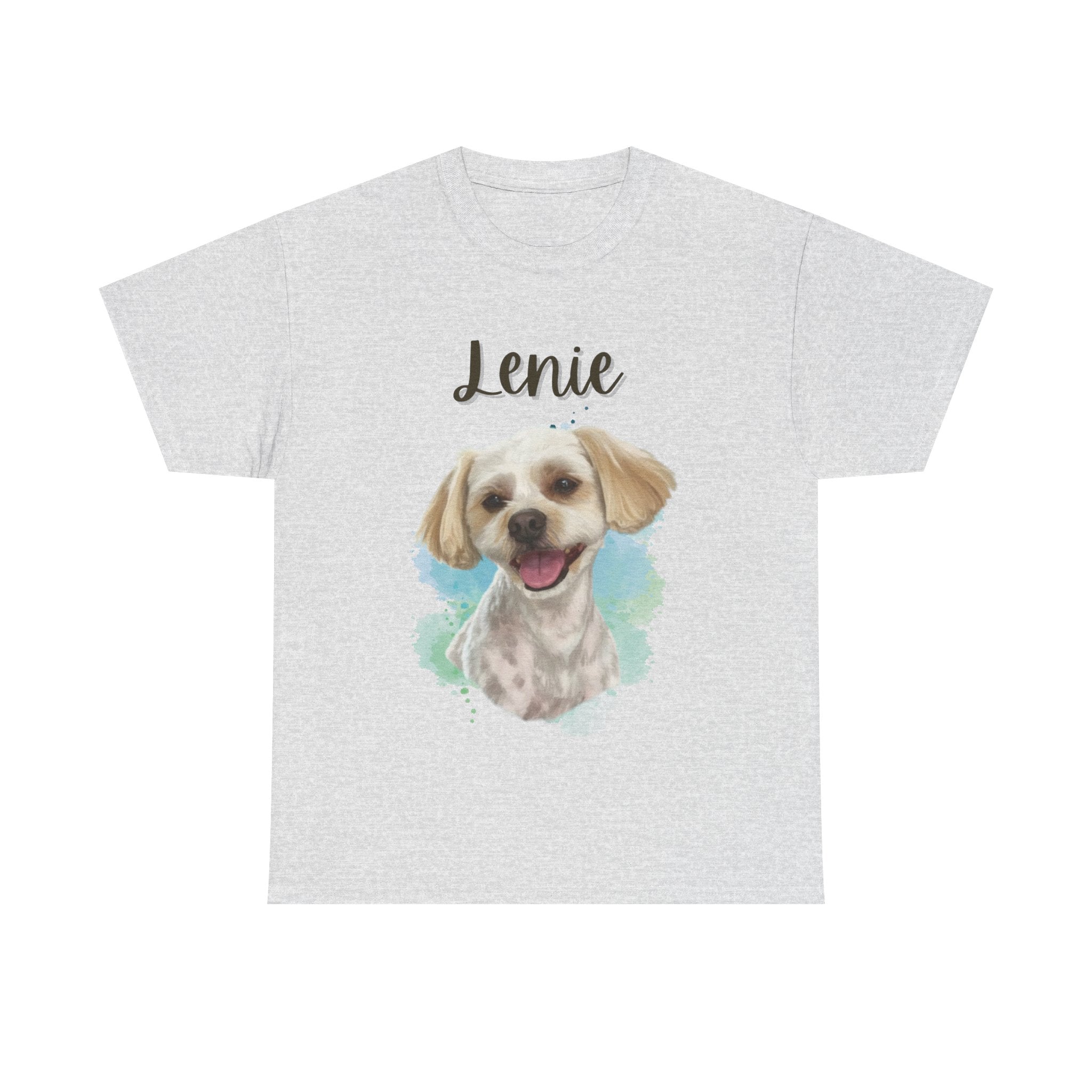 (Lenie) Whimsical Dog Portrait Tee Shirt