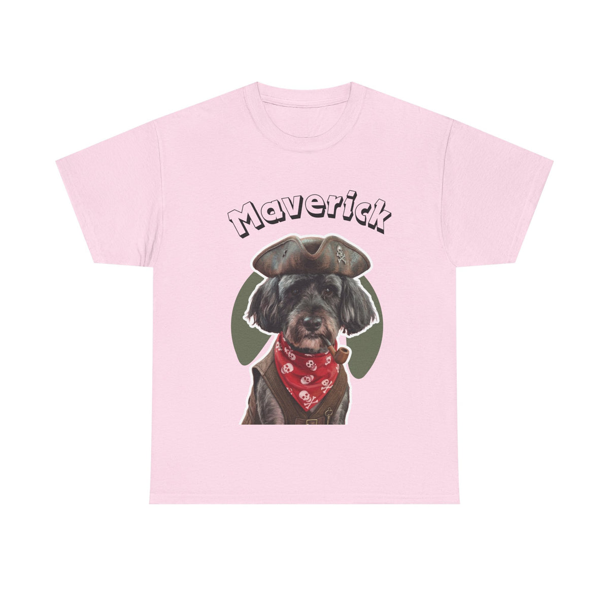 (Maverick) Whimsical Dog Portrait Tee Shirt