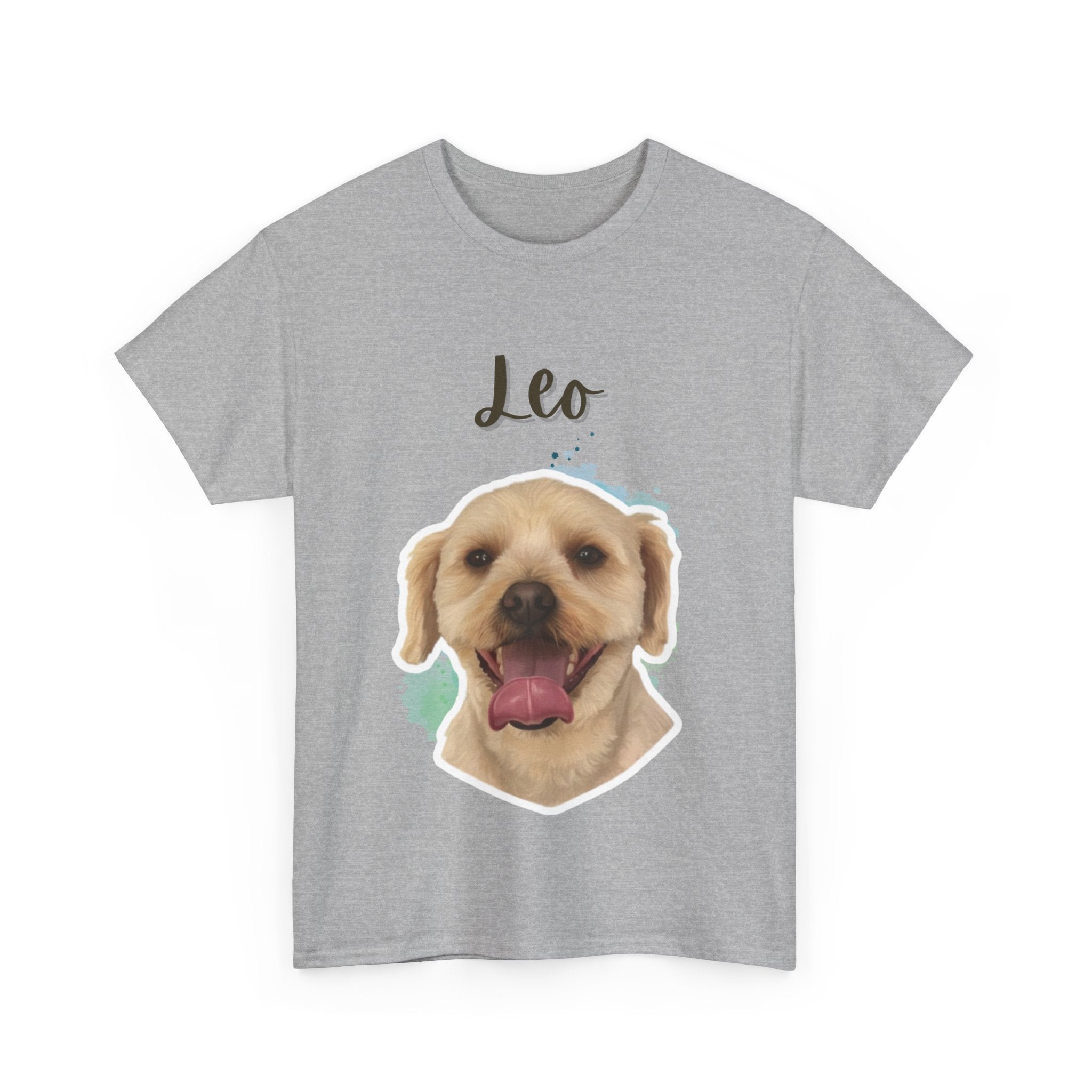 (Leo) Whimsical Dog Portrait Tee Shirt