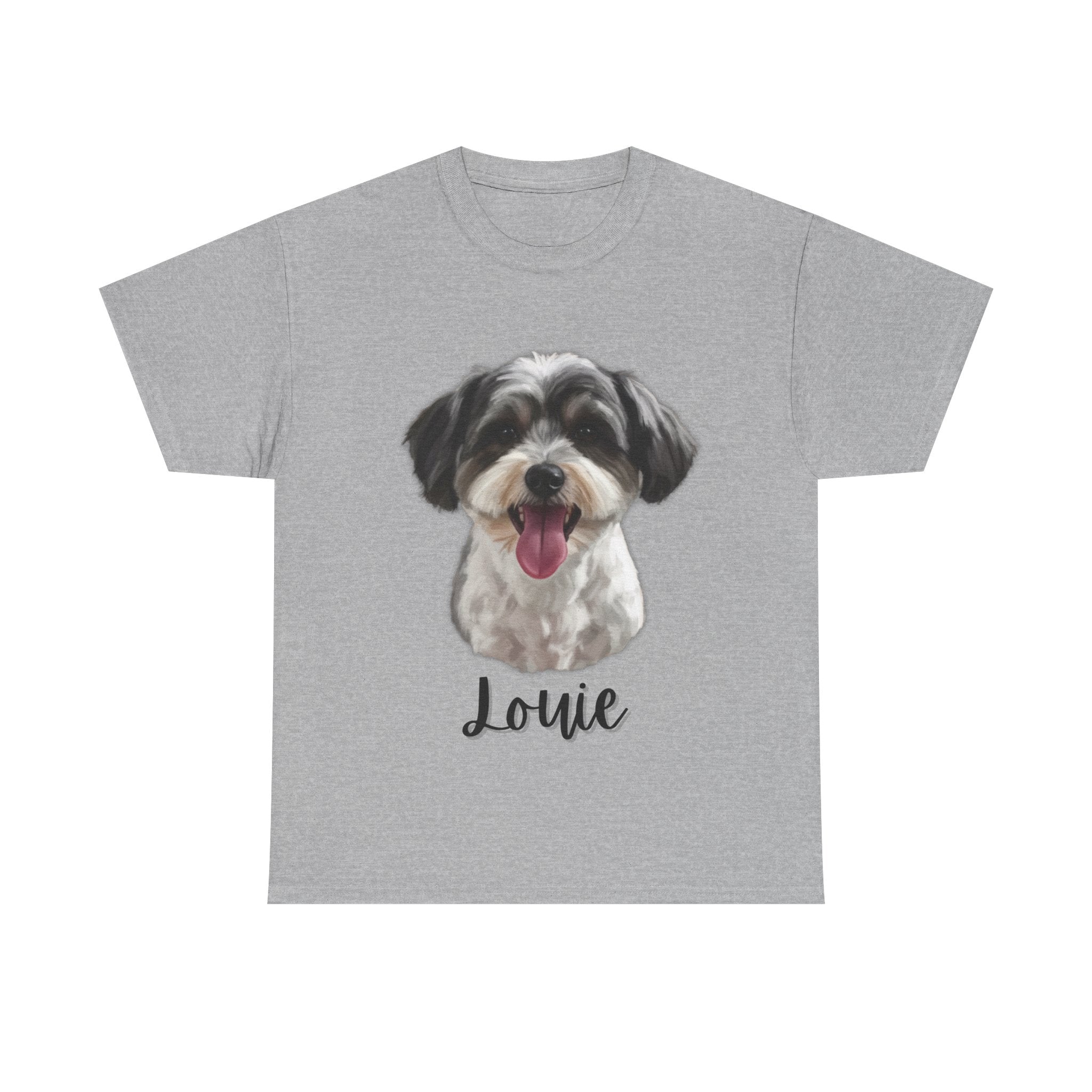 (Louie) Whimsical Dog Portrait Tee Shirt