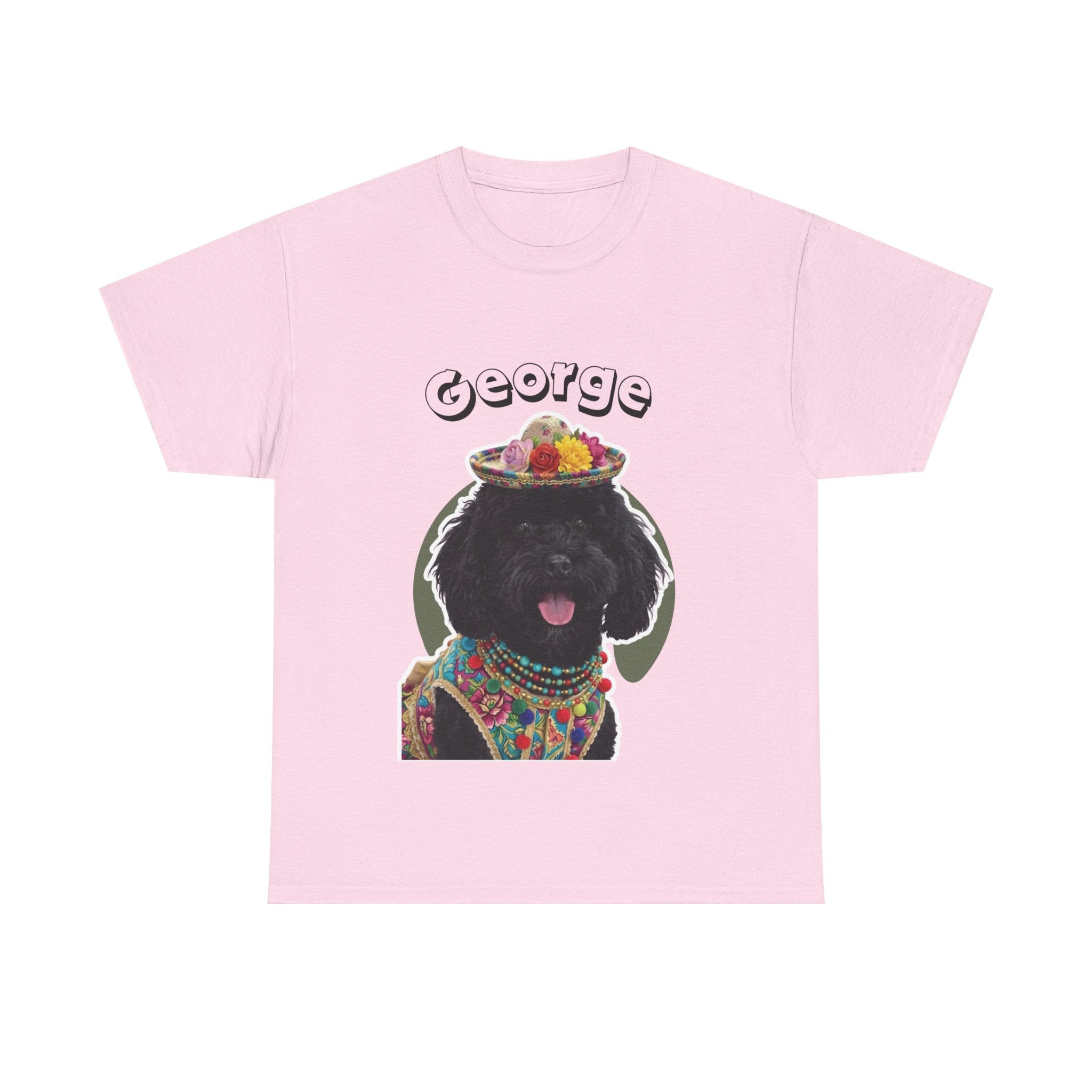 (George) Whimsical Dog Portrait Tee Shirt