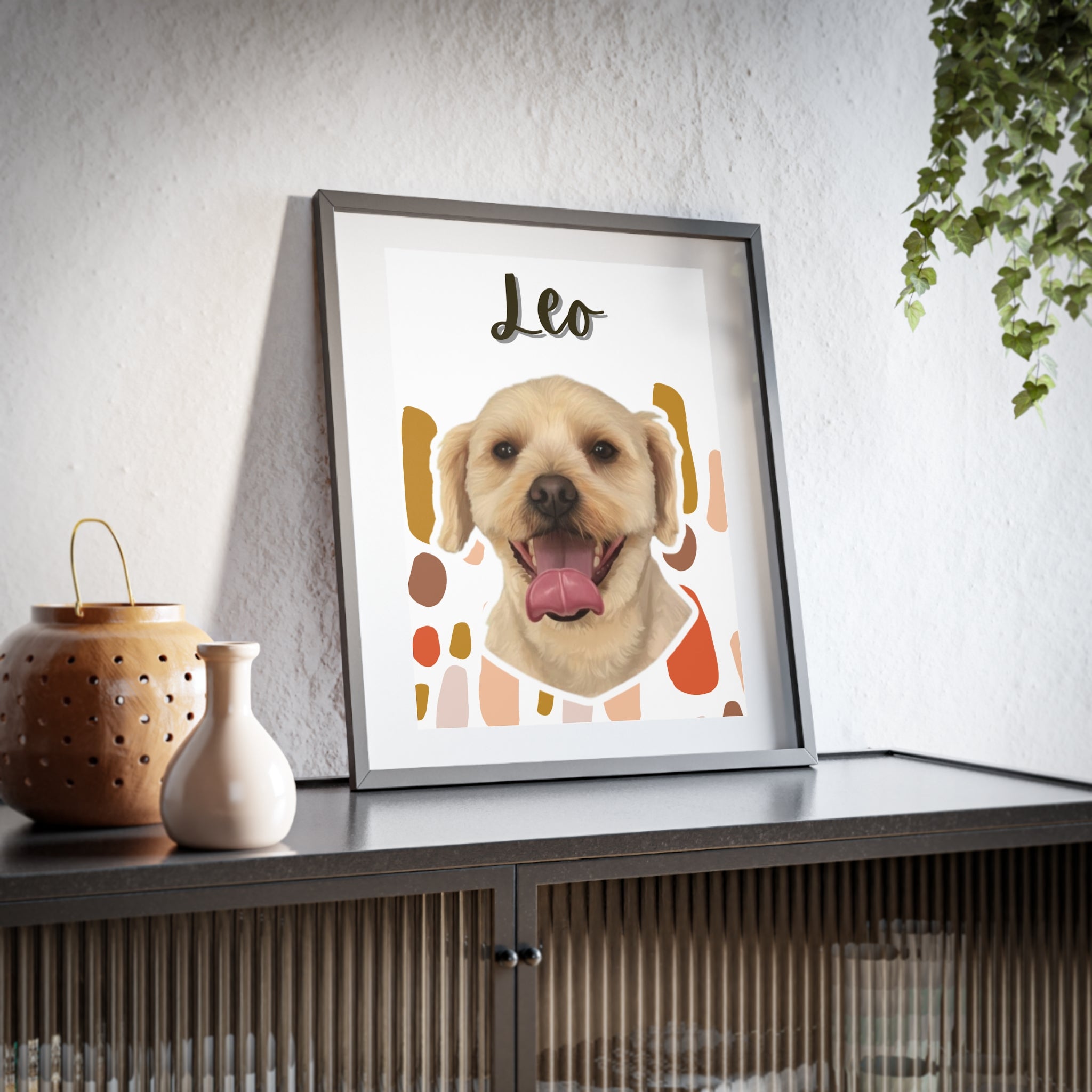 (Leo) Playful Dog Framed Poster