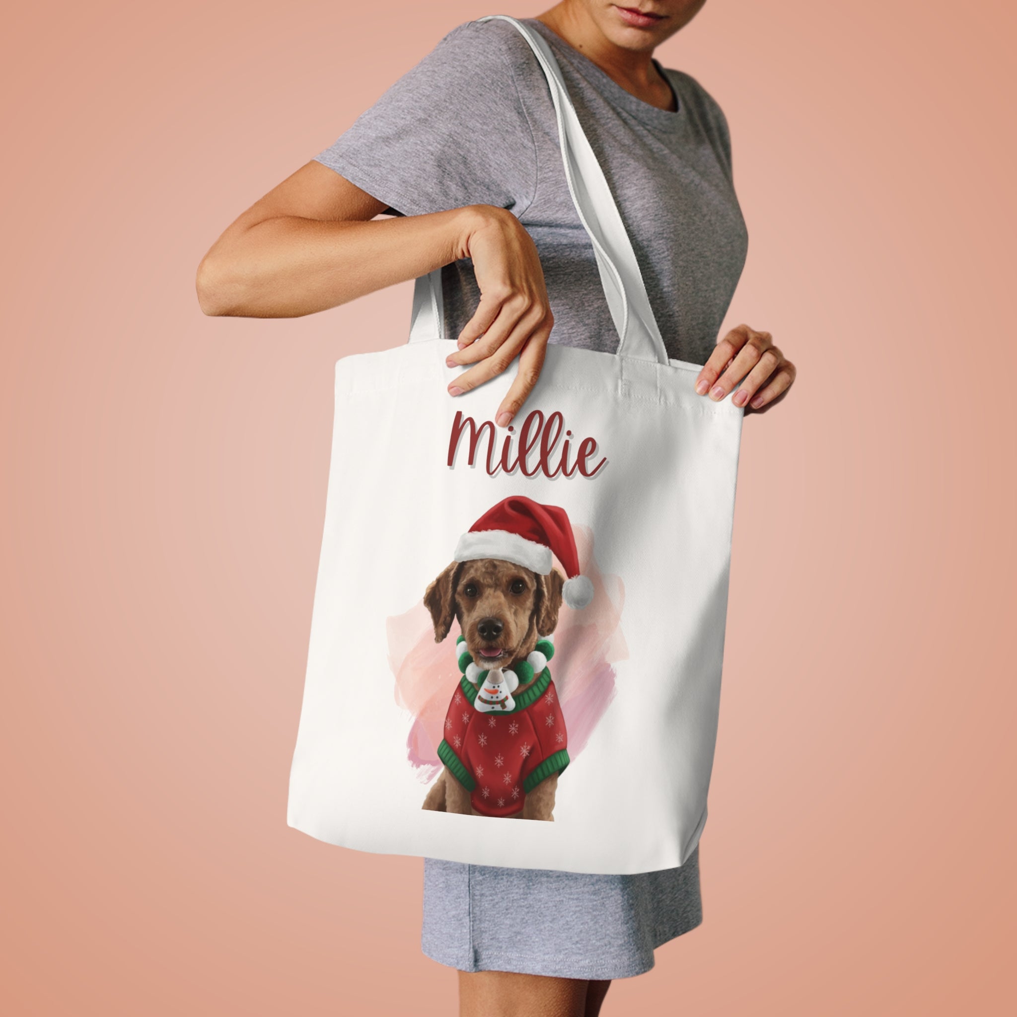 (Millie) Personalized Dog Lover Tote Bag