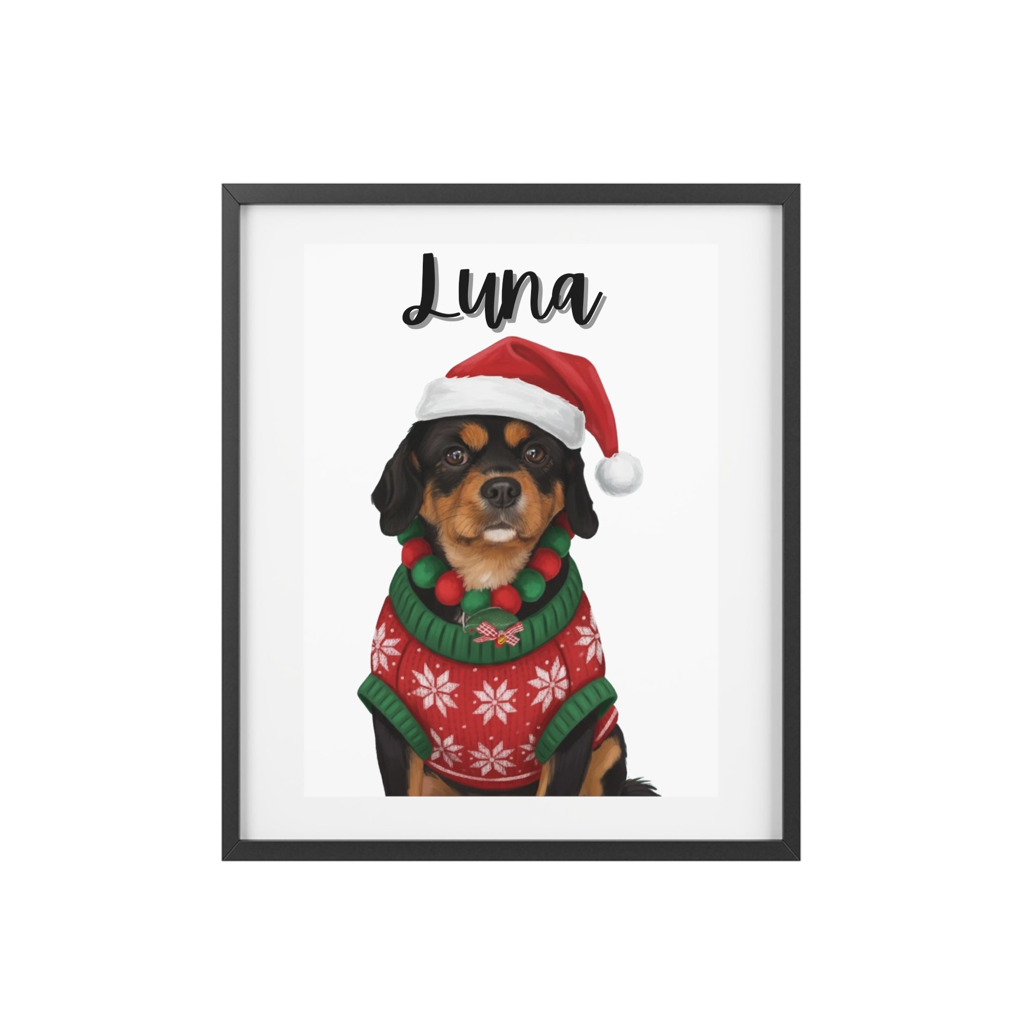 (Luna) Playful Dog Framed Poster