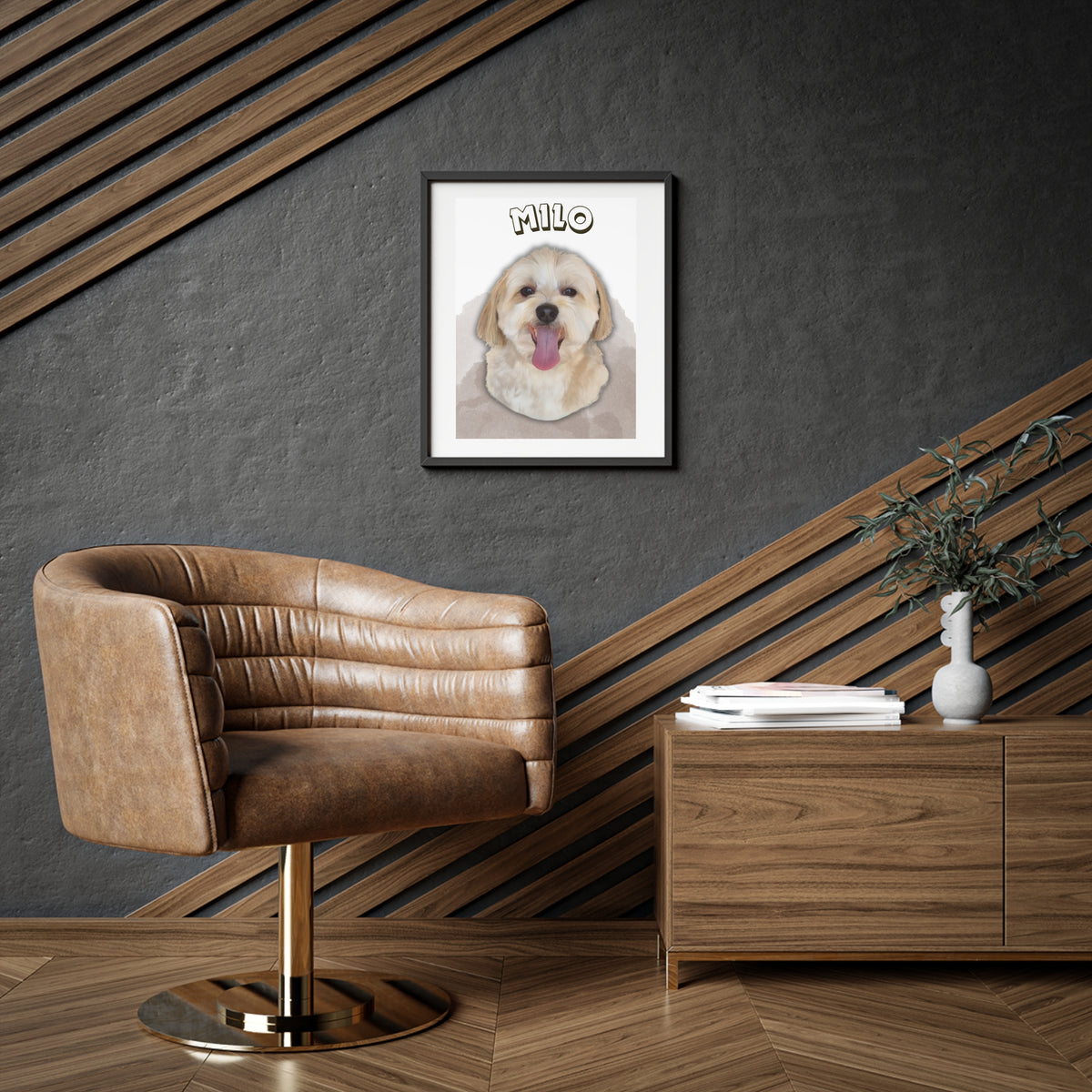 (Milo) Playful Dog Framed Poster