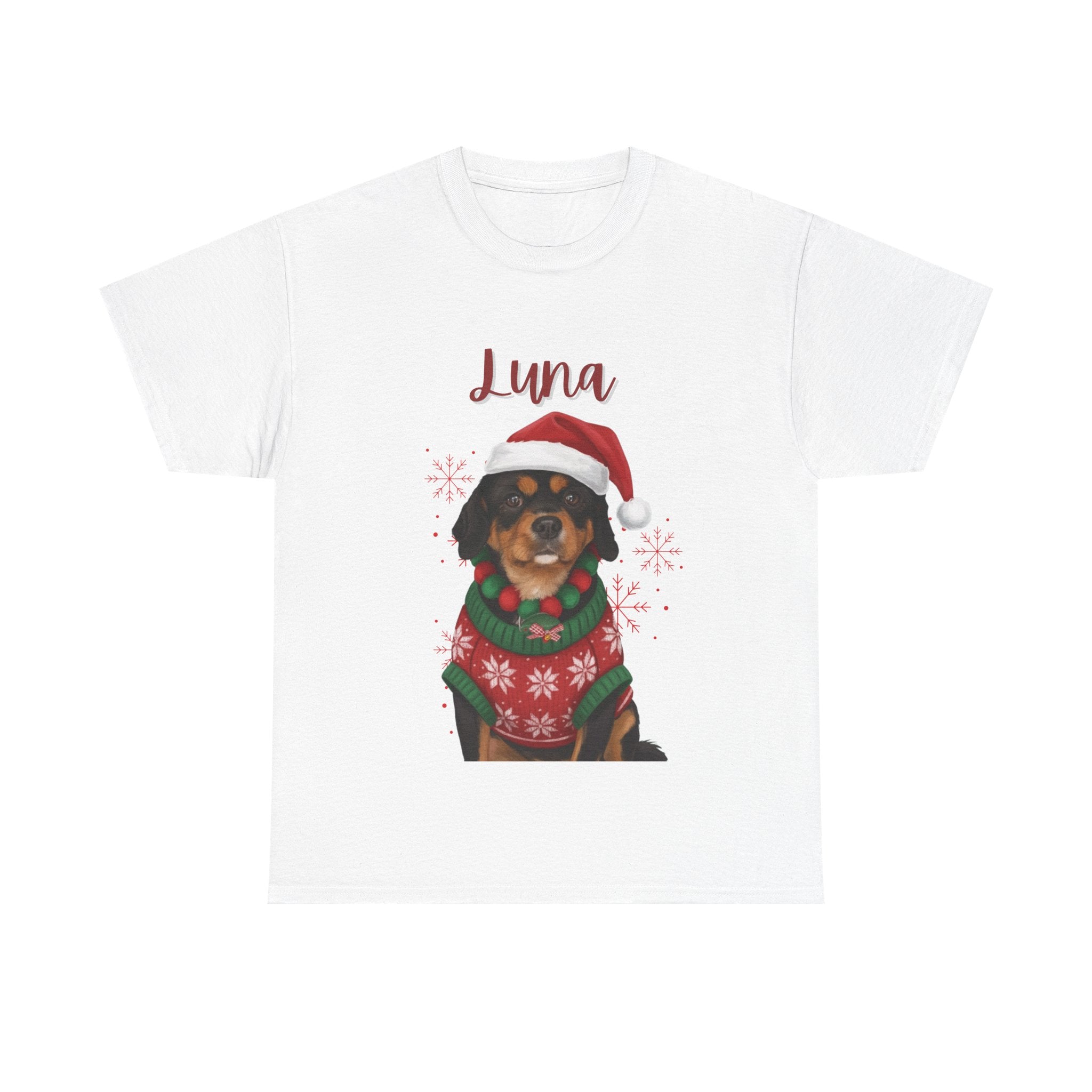(Luna) Whimsical Dog Portrait Tee Shirt